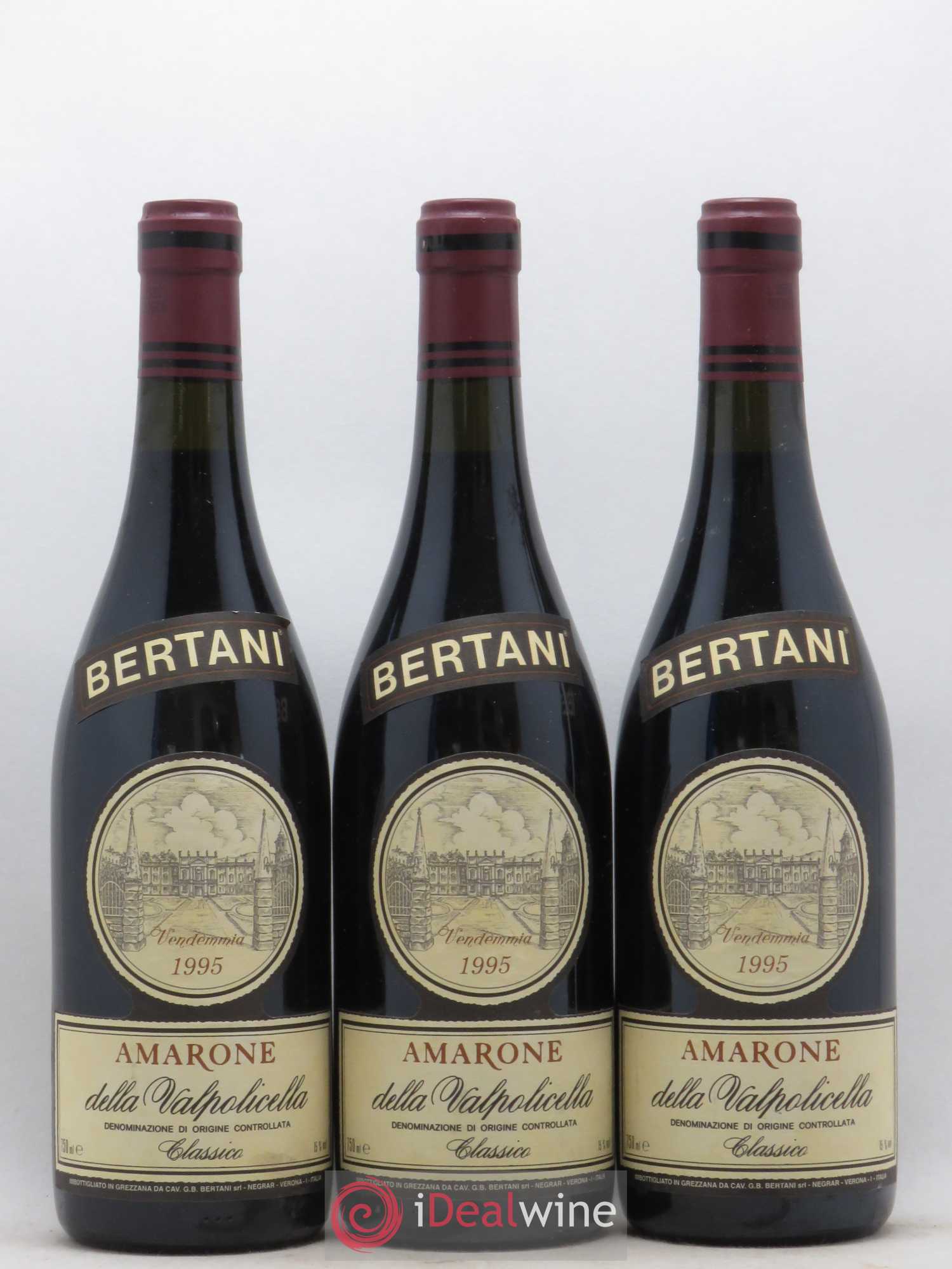 Amarone della Valpolicella DOC Bertani 1995 - Lot de 3 bouteilles - 0