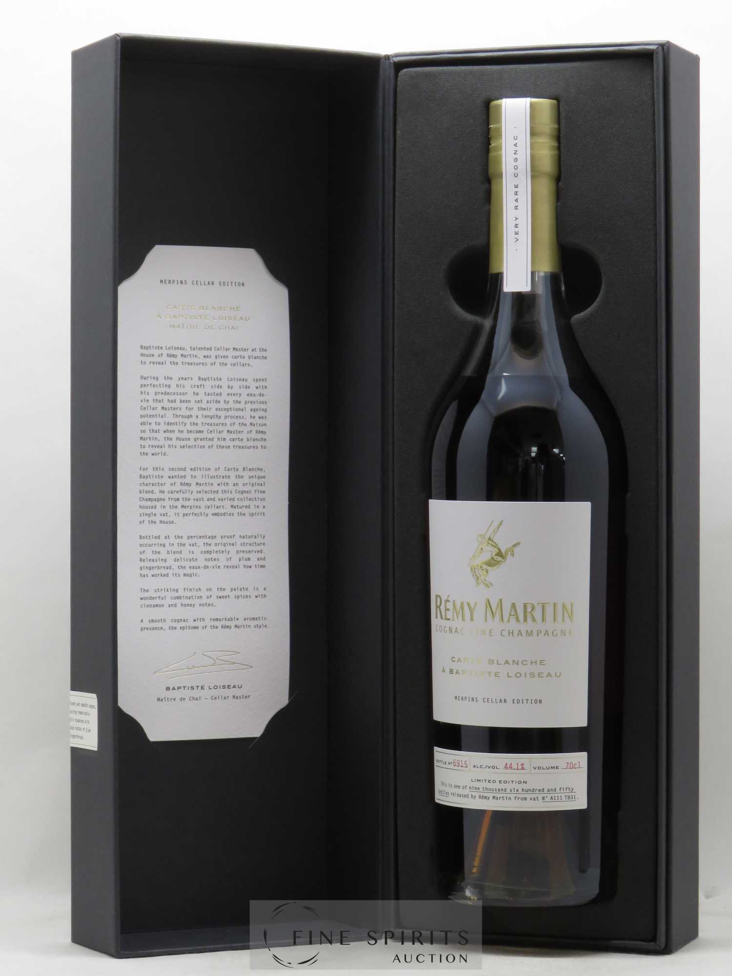 Cognac Rémy Martin Of. Carte Blanche Edition 2 Merpins Cellar Edition Fine Champagne - Posten von 1 Flasche - 0