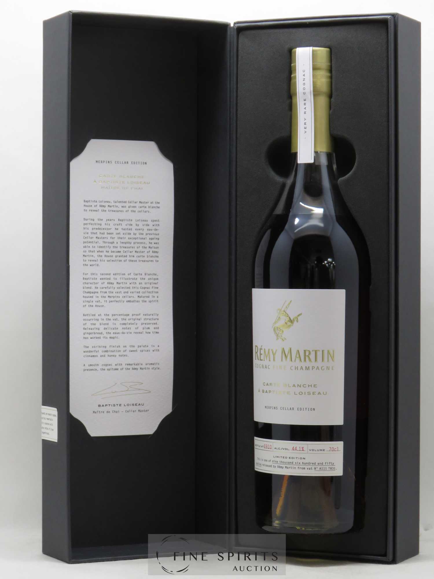 Cognac Rémy Martin Of. Carte Blanche Edition 2 Merpins Cellar Edition Fine Champagne - Posten von 1 Flasche - 0