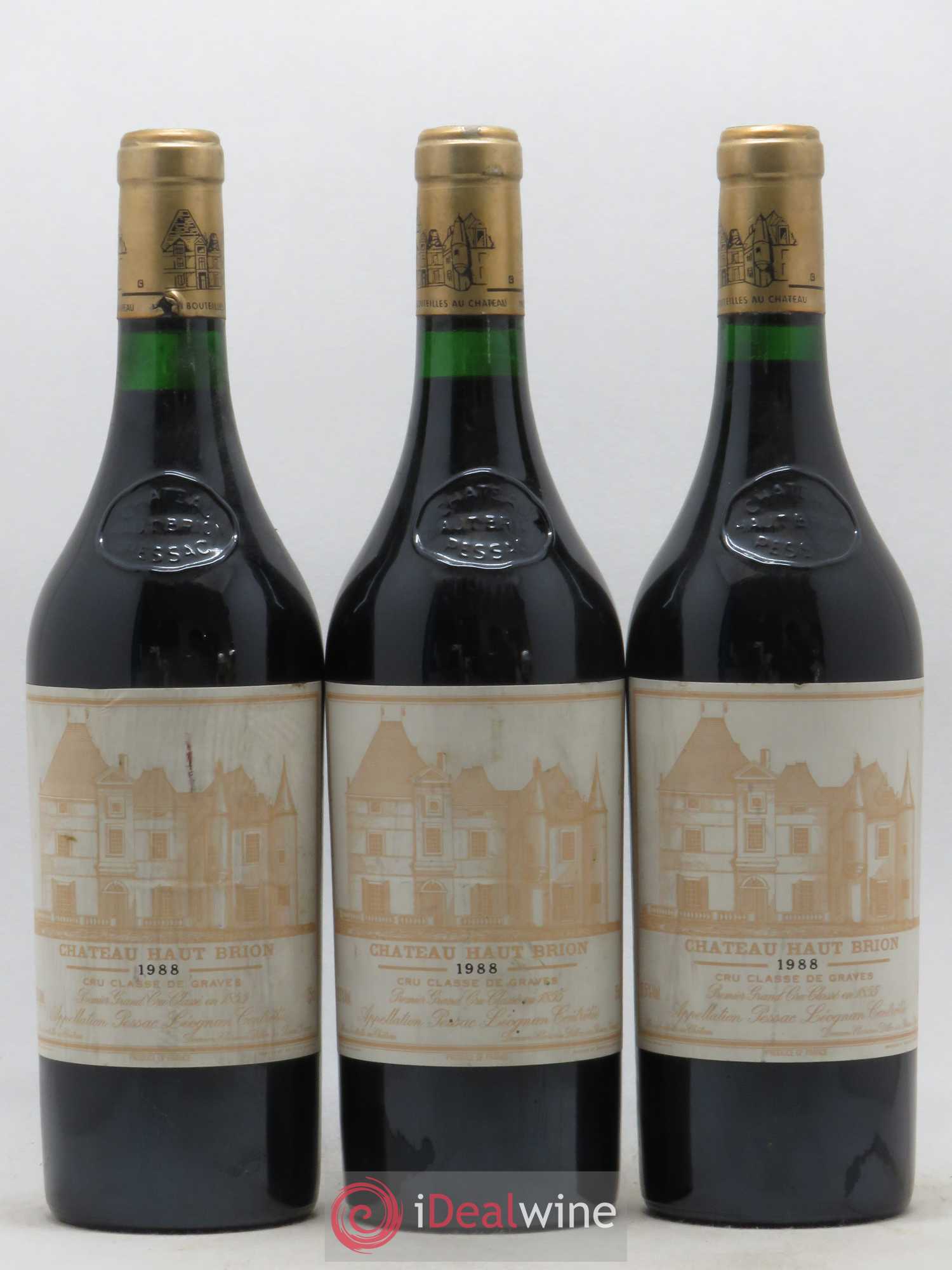 Château Haut Brion 1er Grand Cru Classé 1988 - Lot de 3 bouteilles - 0