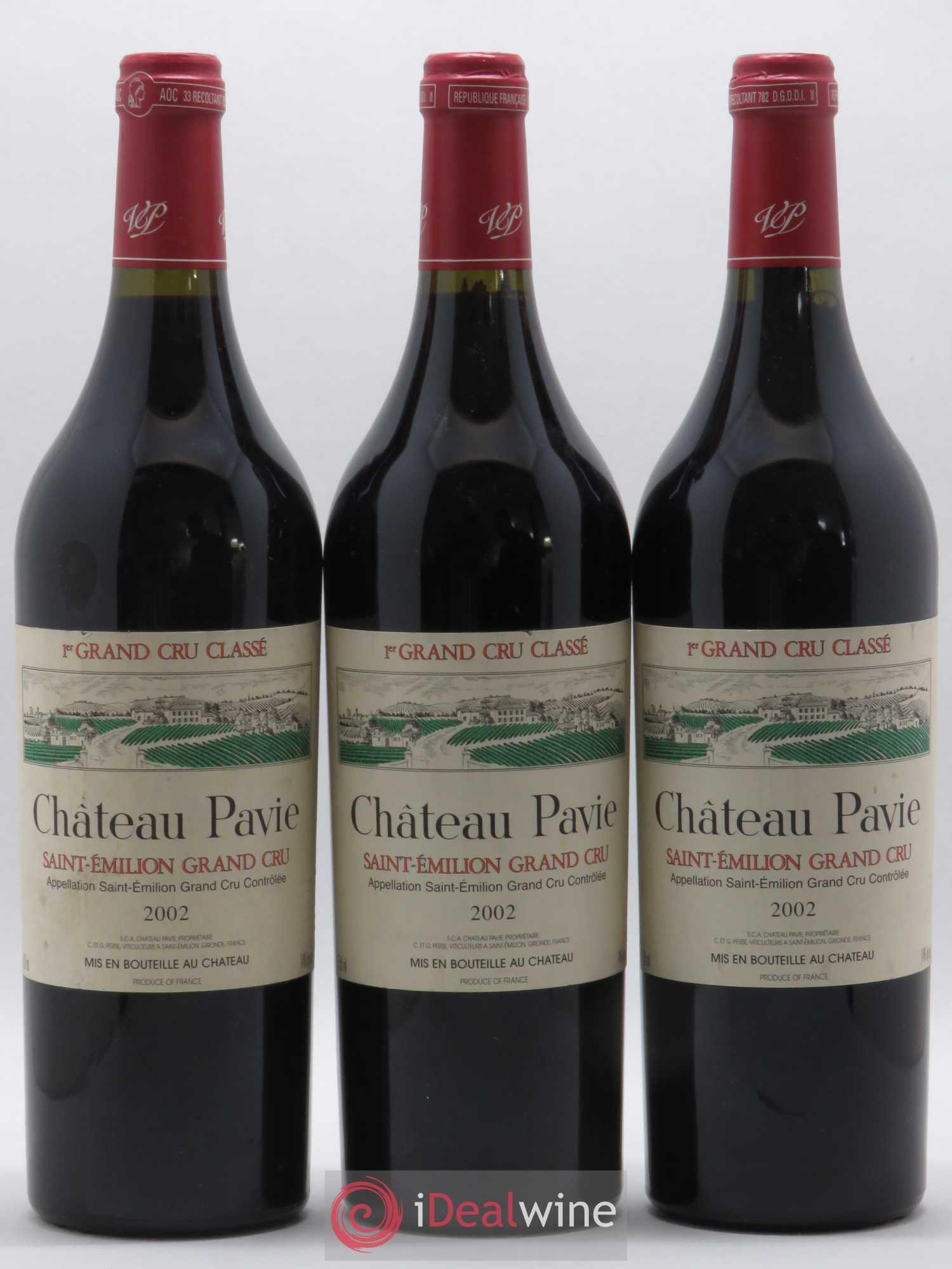 Château Pavie 1er Grand Cru Classé A 2002 - Lot de 3 bouteilles - 0