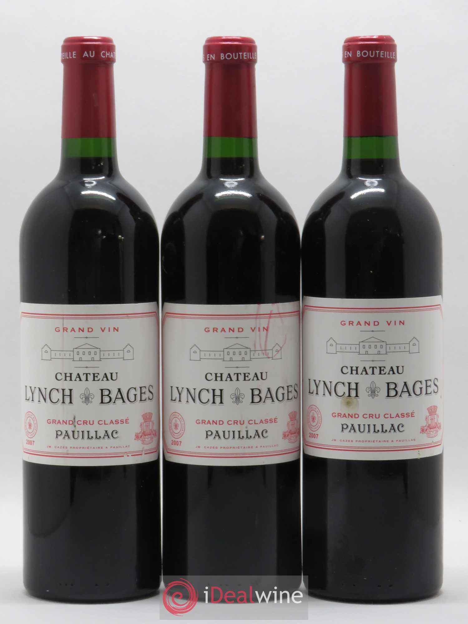 Château Lynch Bages 5ème Grand Cru Classé 2007 - Lot de 3 bouteilles - 0