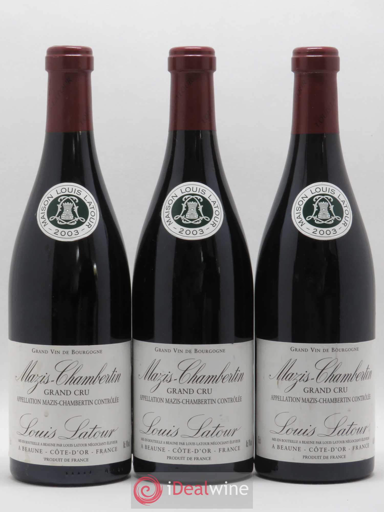 Mazis-Chambertin Grand Cru Louis Latour 2003 - Lot de 3 bouteilles - 0