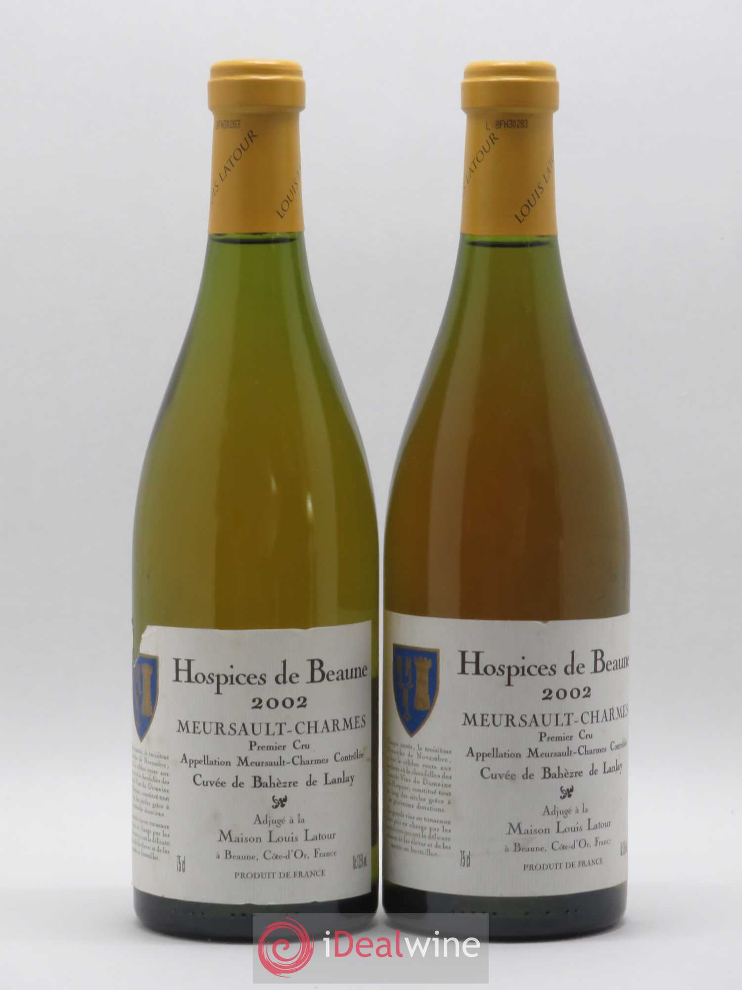 Meursault 1er Cru Charmes Cuvée Bahèzre de Lanlay Hospices de Beaune Louis Latour 2002 - Posten von 2 Flaschen - 0