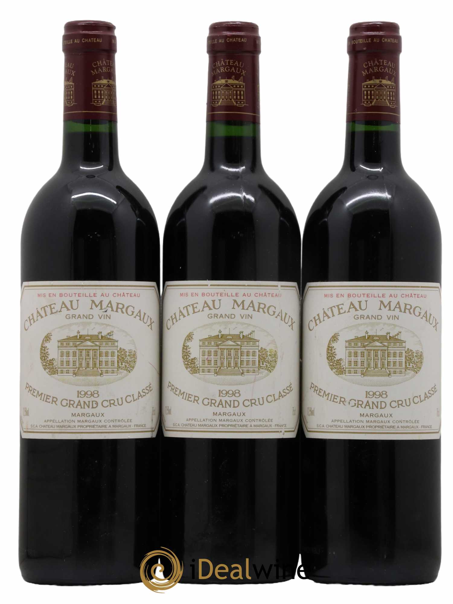 Château Margaux 1er Grand Cru Classé 1998 - Lot de 3 bouteilles - 0