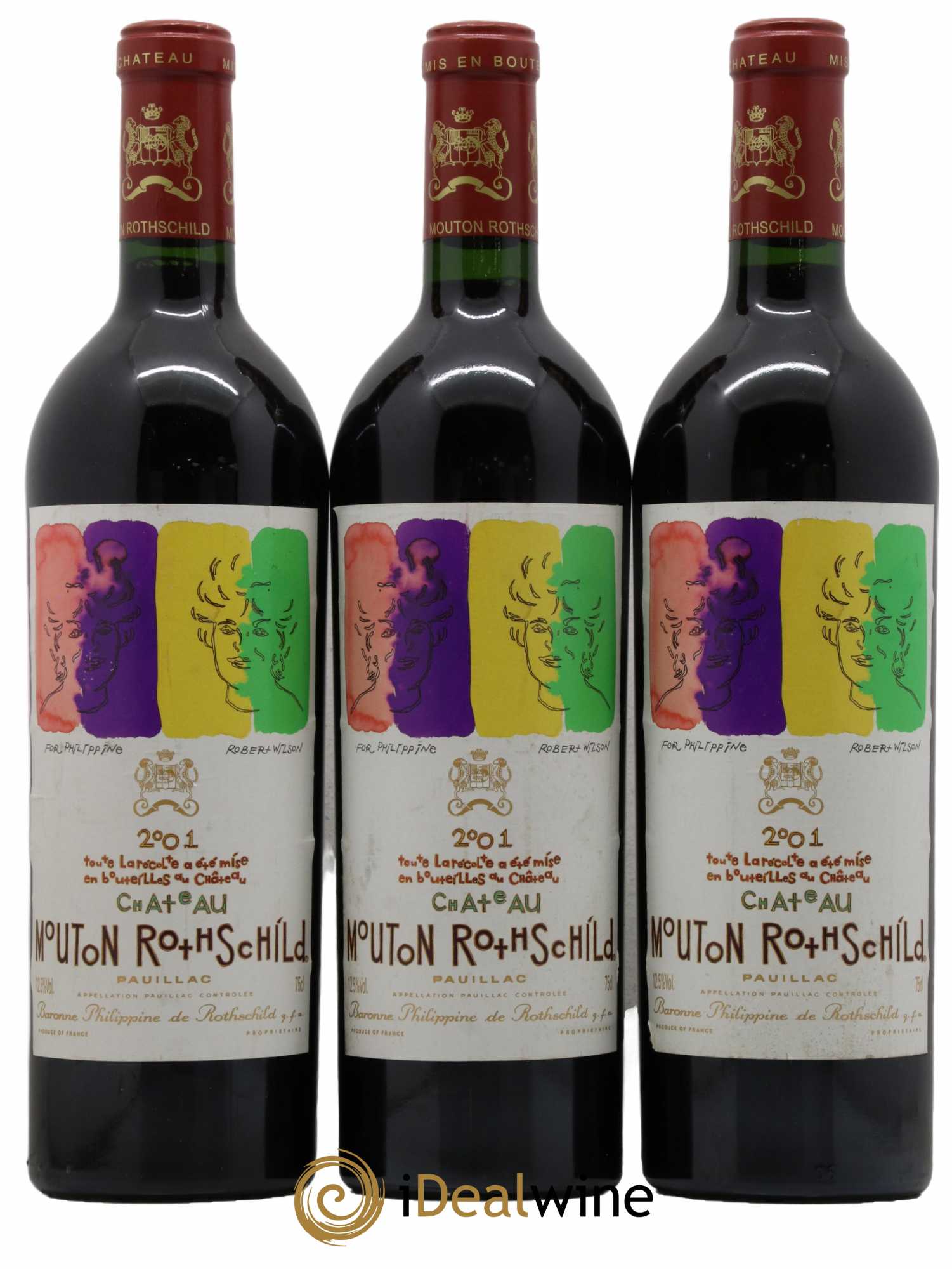 Château Mouton Rothschild 1er Grand Cru Classé 2001 - Lot of 3 bottles - 0
