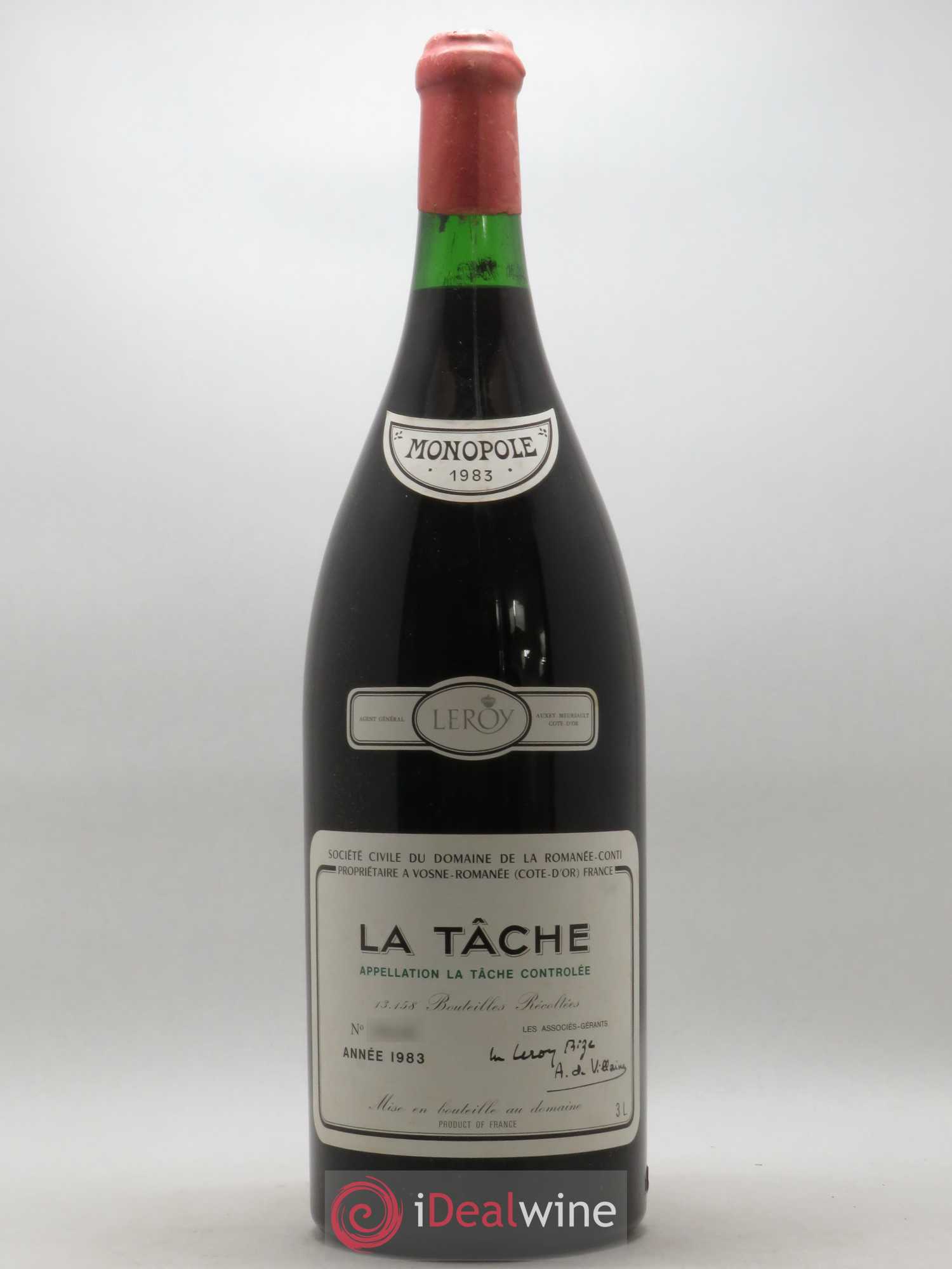 La Tâche Grand Cru Domaine de la Romanée-Conti 1983 - Lot de 1 double magnum - 0