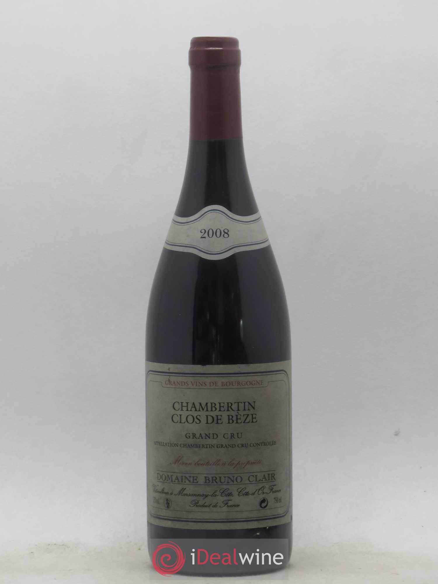 Chambertin Clos de Bèze Grand Cru Bruno Clair (Domaine) 2008 - Lot de 1 bouteille - 0