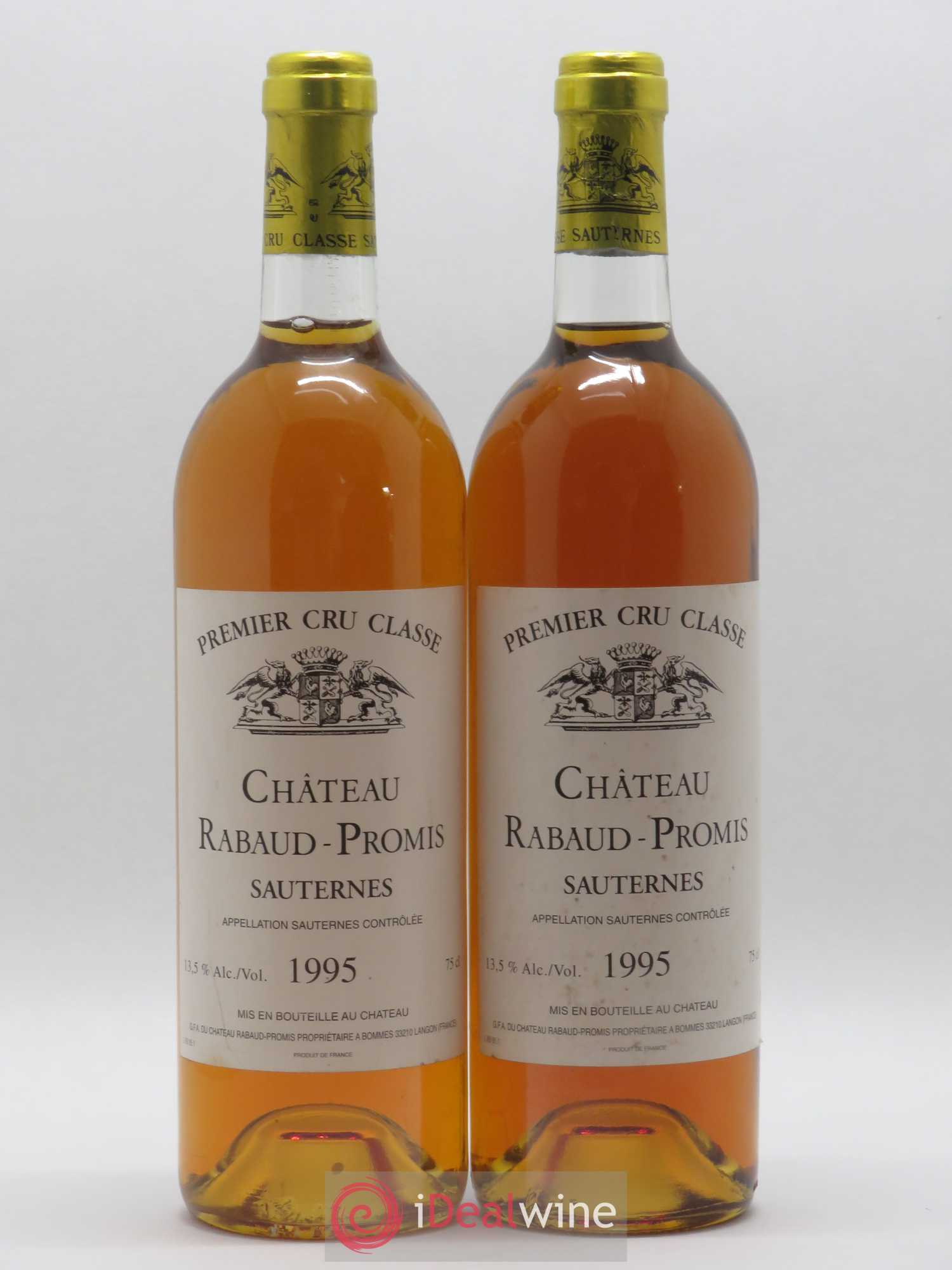 Château Rabaud Promis 1er Grand Cru Classé 1995 - Lotto di 2 bottiglie - 0