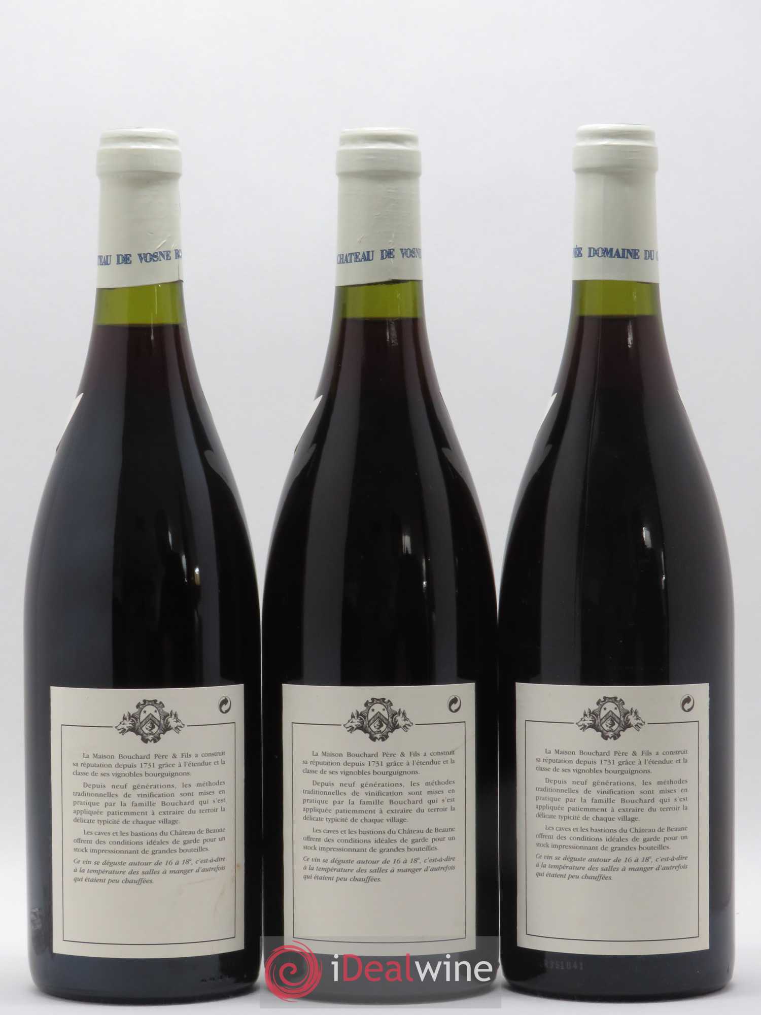 Vosne-Romanée 1er Cru Aux Reignots Ch. de Vosne-Romanée Comte Liger-Belair (Domaine du) Elevé et mise en bouteille par Bouchard Père & Fils  1995 - Posten von 3 Flaschen - 1