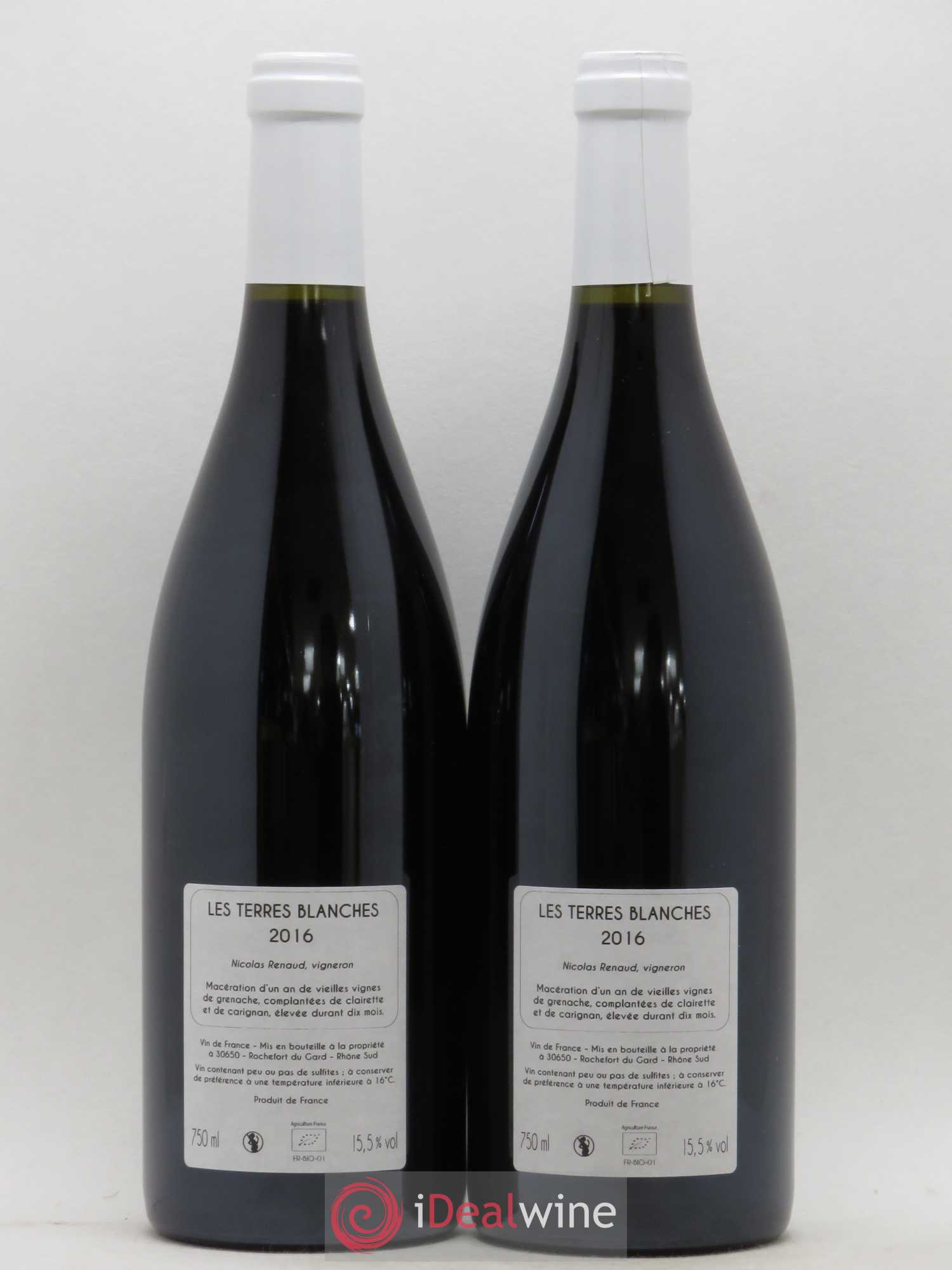 Vin de France Les Terres Blanches Vieilles vignes Clos des Grillons 2016 - Lot de 2 bouteilles - 1