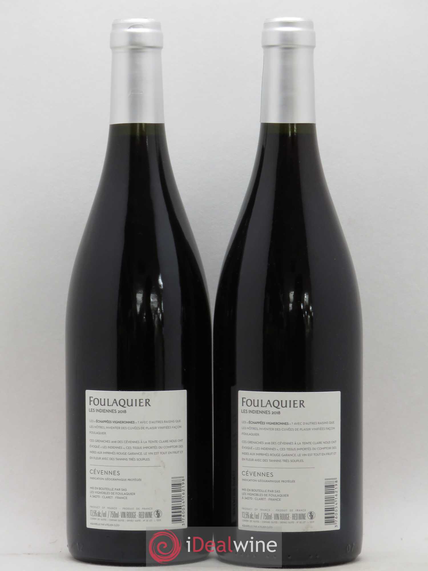 Languedoc IGP Cévennes Les Indiennes Mas Foulaquier 2018 - Lot de 2 bouteilles - 1