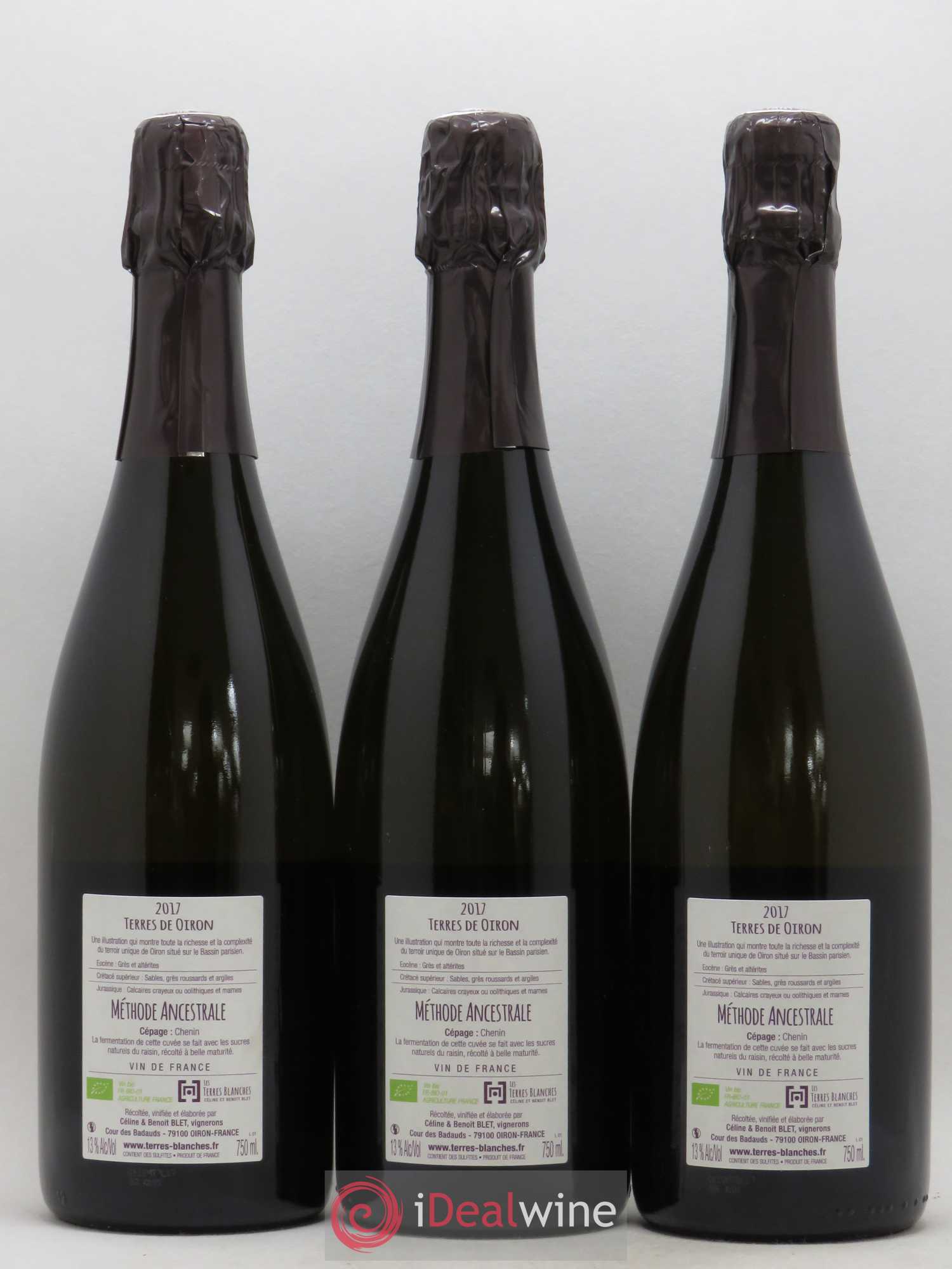 Vin de France Terres de Oiron Méthode Ancestrale Chenin Domaine des Terres Blanches 2017 - Posten von 3 Flaschen - 1