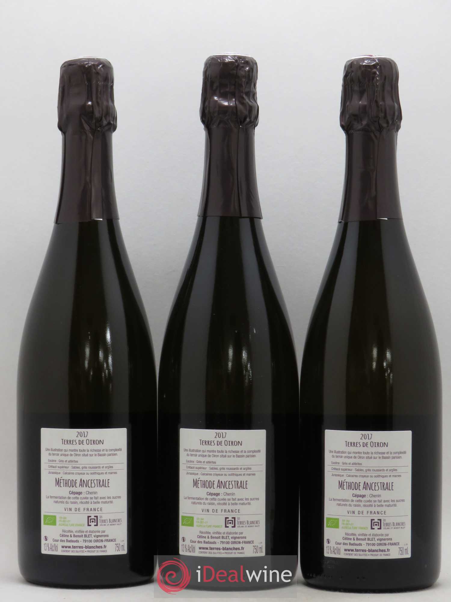 Vin de France Terres de Oiron Méthode Ancestrale Chenin Domaine des Terres Blanches 2017 - Posten von 3 Flaschen - 1
