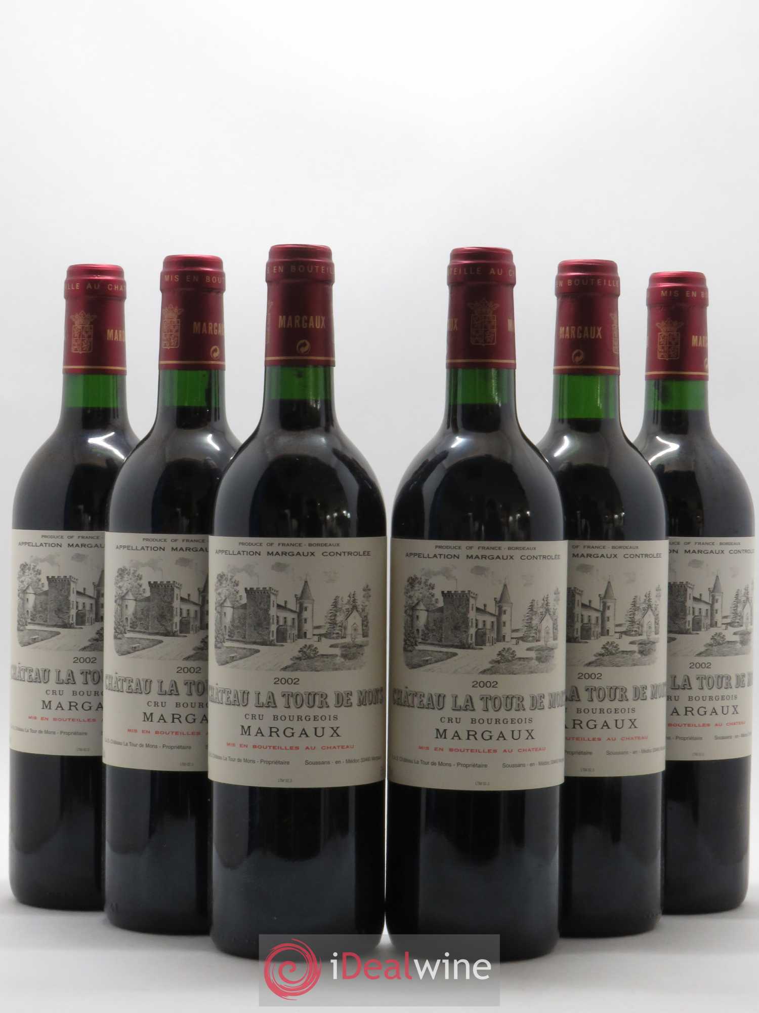 Château la Tour de Mons Cru Bourgeois 2002 - Lot de 6 bouteilles - 0
