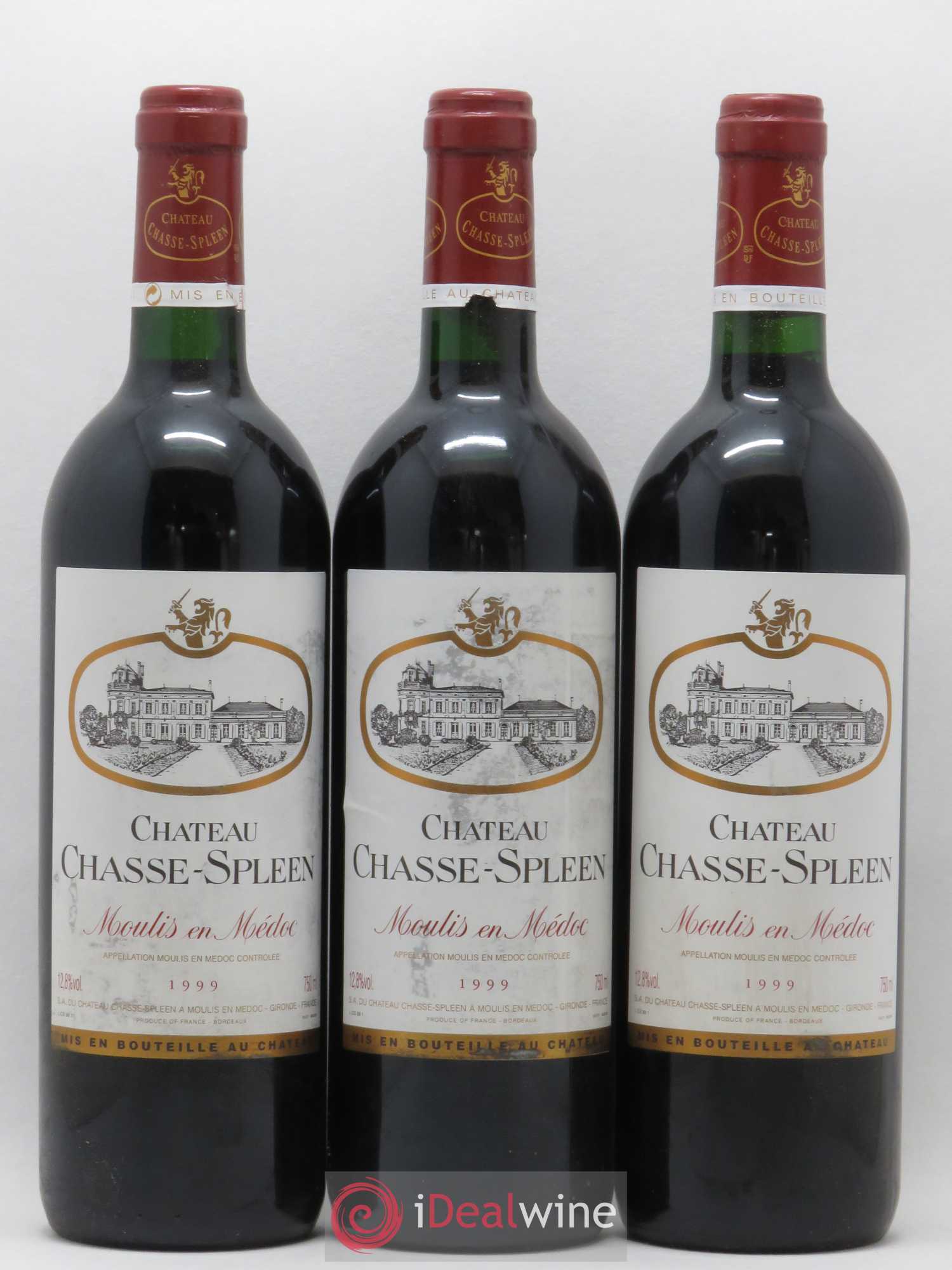 Château Chasse Spleen 1999 - Lot de 3 bouteilles - 0