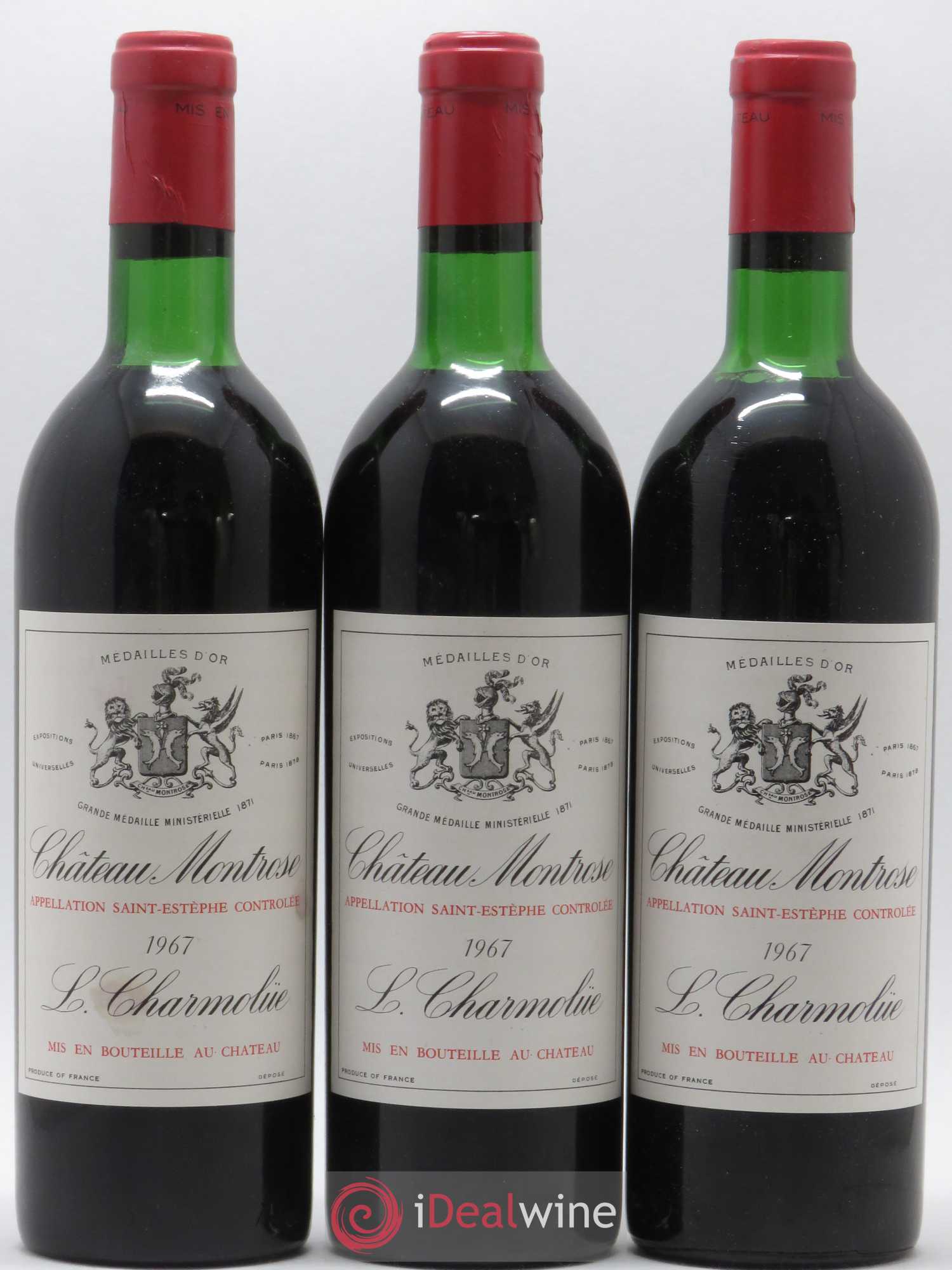 Château Montrose 2ème Grand Cru Classé 1967 - Lot de 3 bouteilles - 0