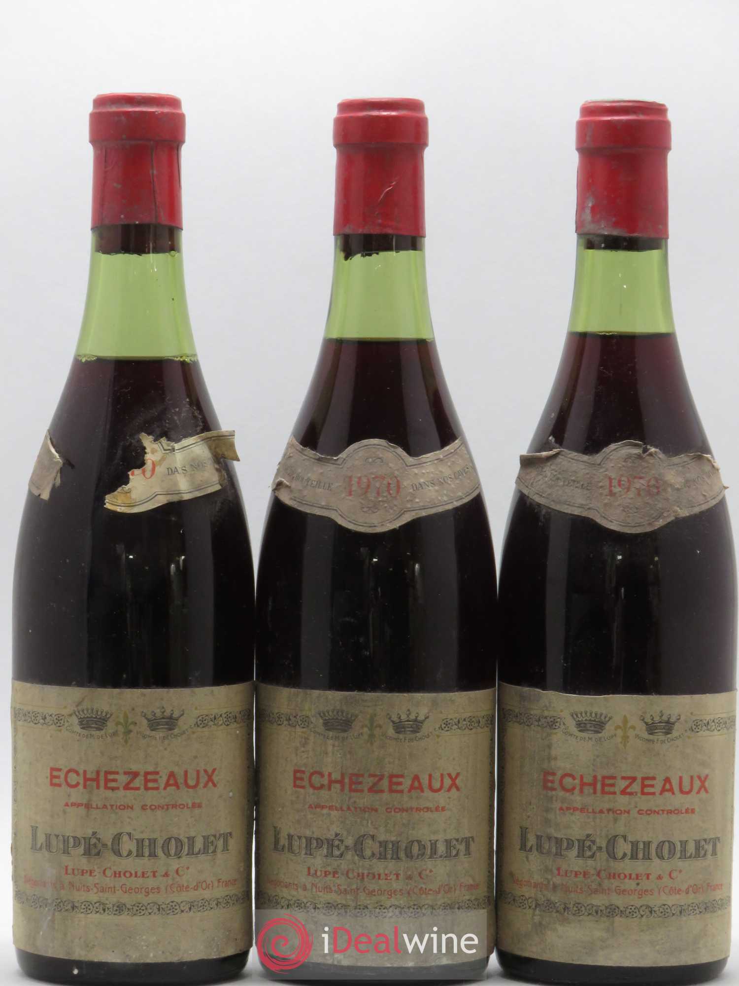 Echezeaux Grand Cru Lupe Cholet 1970 - Lot de 3 bouteilles - 0