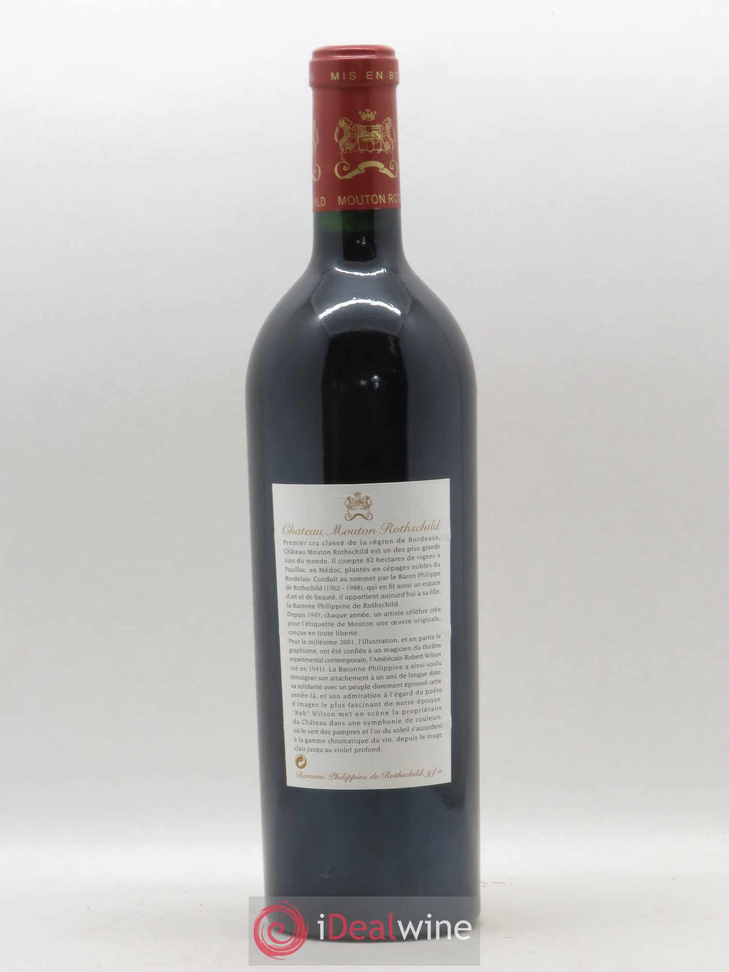 Château Mouton Rothschild 1er Grand Cru Classé 2001 - Lot de 1 bouteille - 1