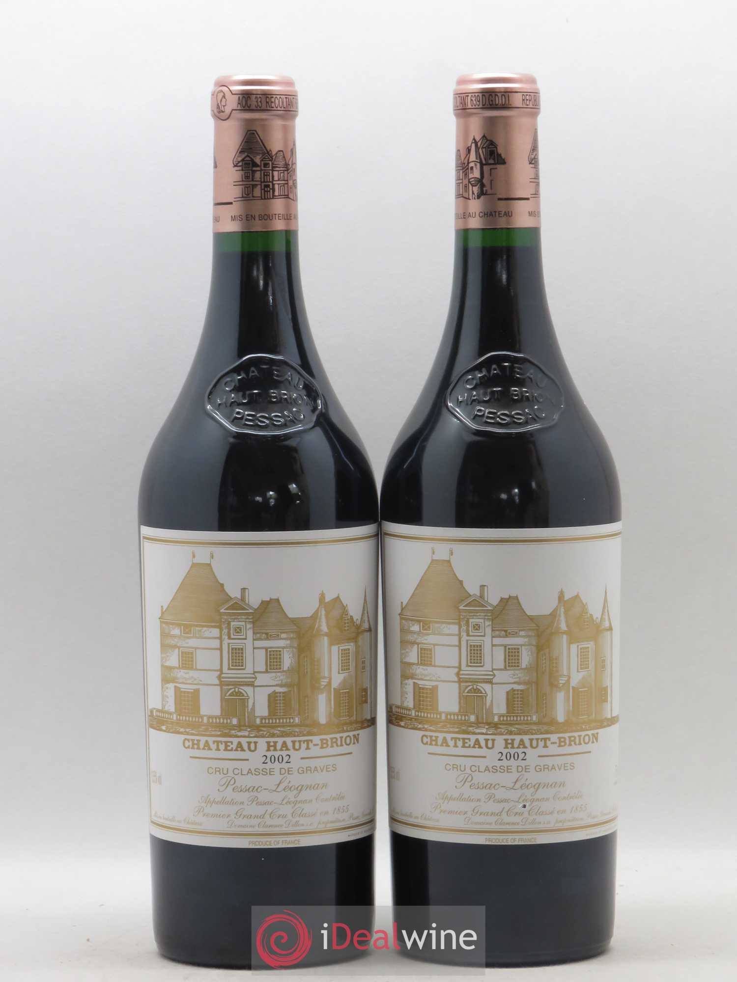 Château Haut Brion 1er Grand Cru Classé 2002 - Lot de 2 bouteilles - 0
