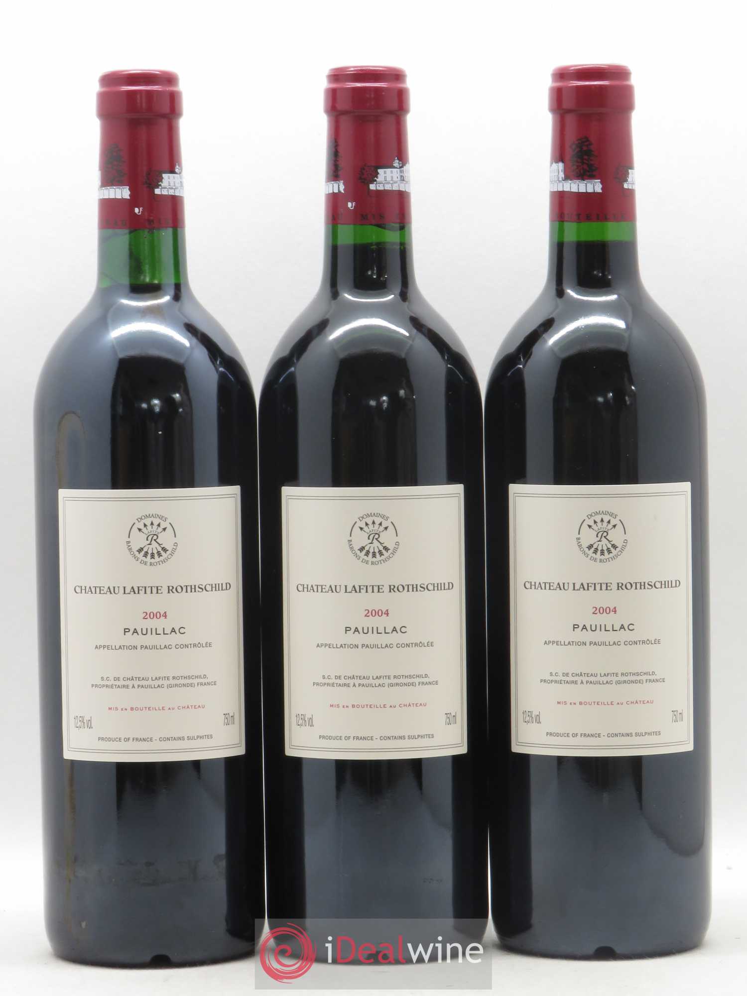 Château Lafite Rothschild 1er Grand Cru Classé 2004 - Lot de 3 bouteilles - 1