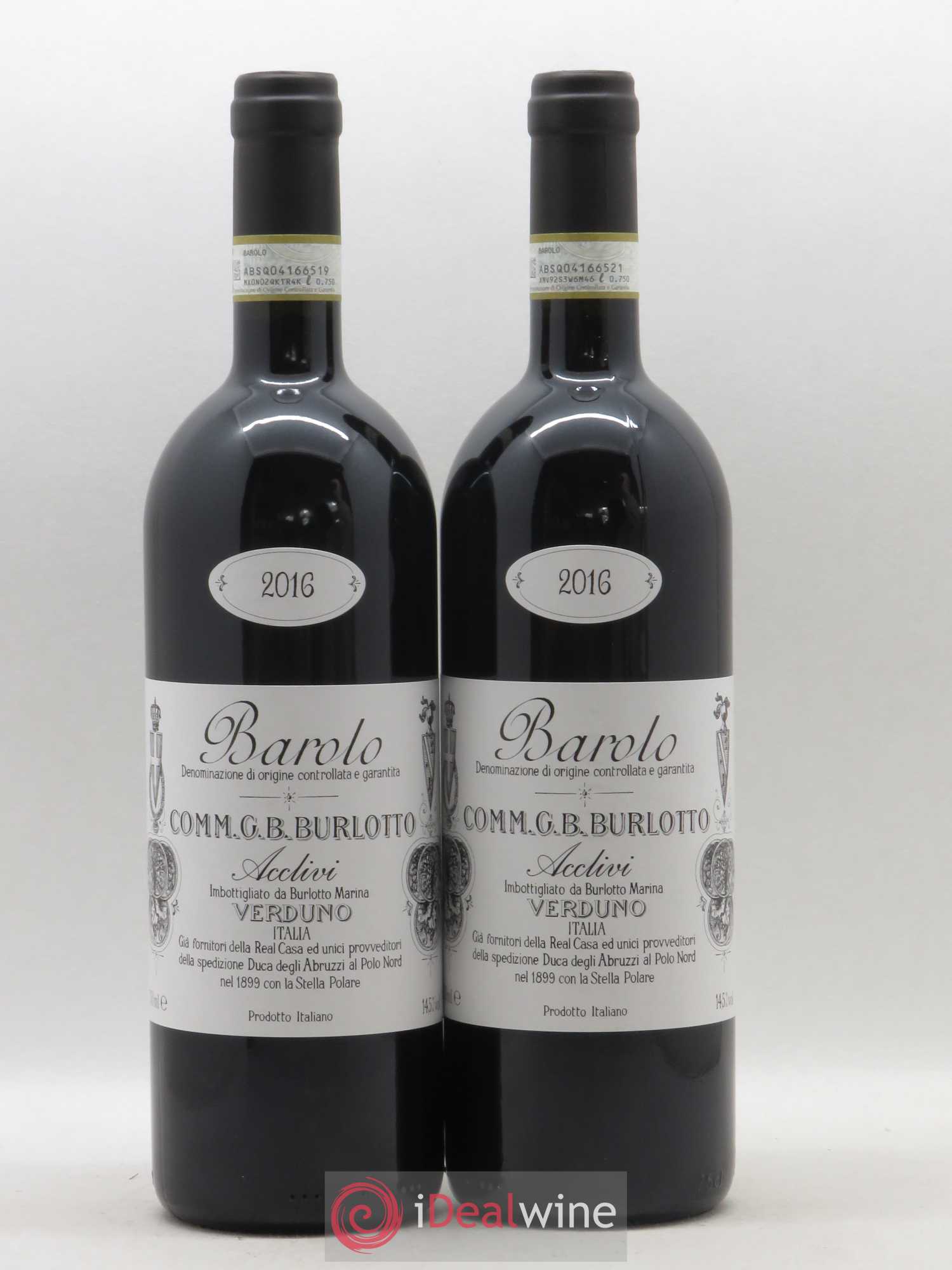 Barolo DOCG Acclivi Comm. Giovan Battista Burlotto 2016 - Lot de 2 bouteilles - 0