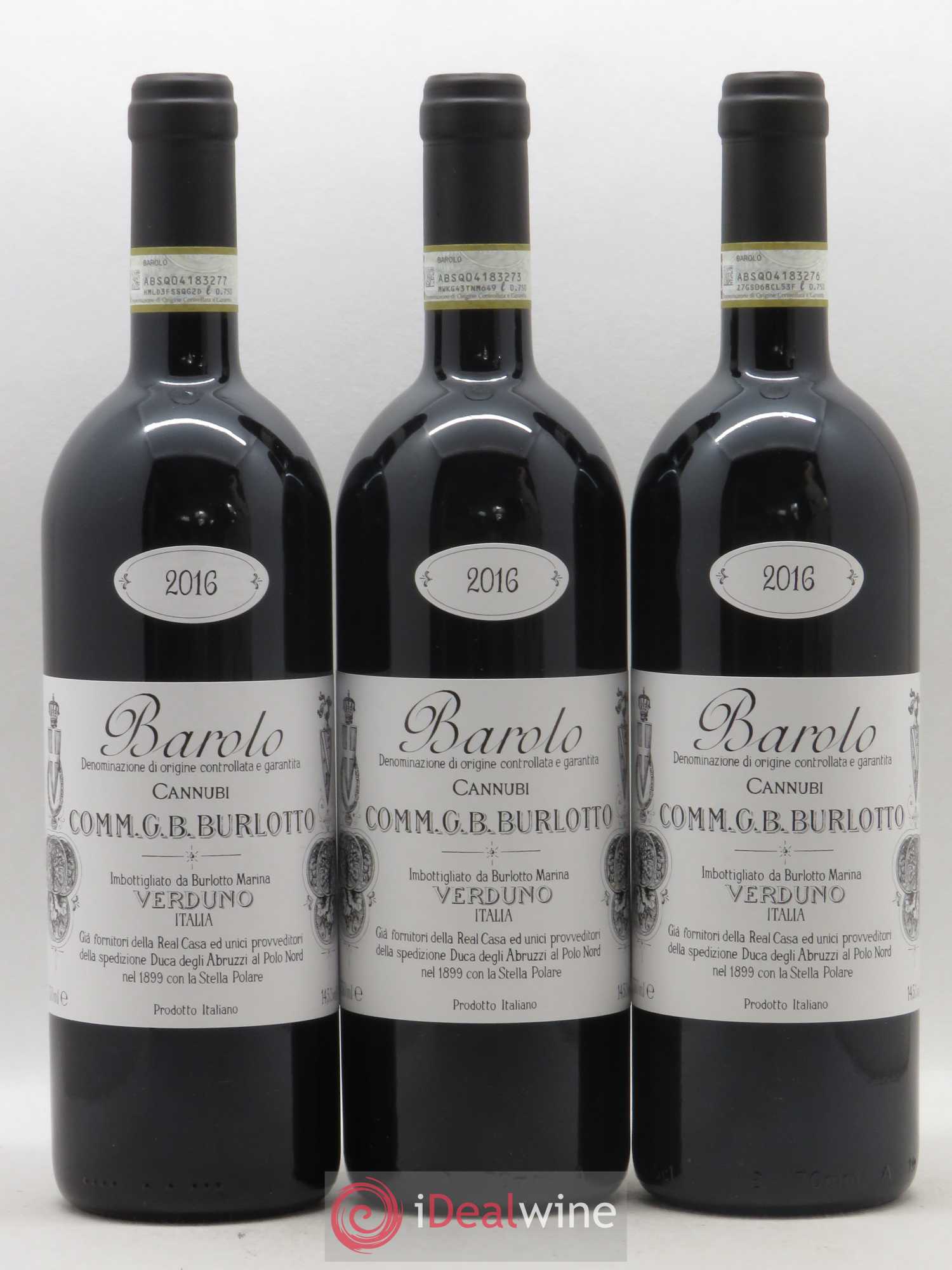 Barolo DOCG Cannubi Comm. Giovan Battista Burlotto 2016 - Lot de 3 bouteilles - 0