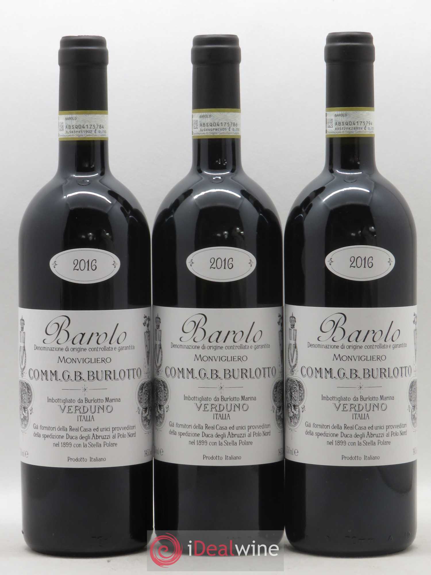 Barolo DOCG Monvigliero Comm. Giovan Battista Burlotto 2016 - Lot de 3 bouteilles - 0