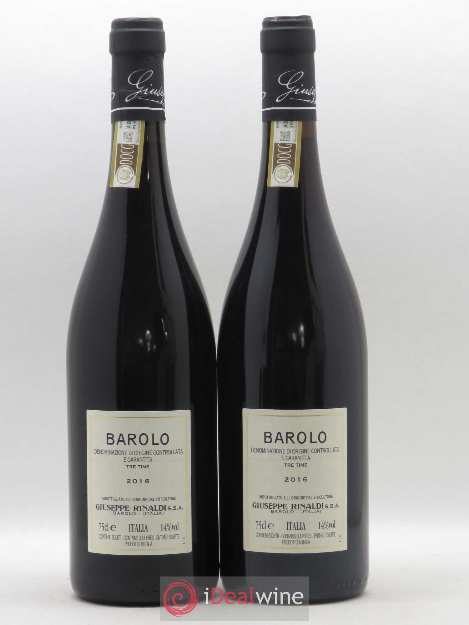 Barolo DOCG Tre Tine Giuseppe Rinaldi 2016 - Lot de 2 bouteilles - 1