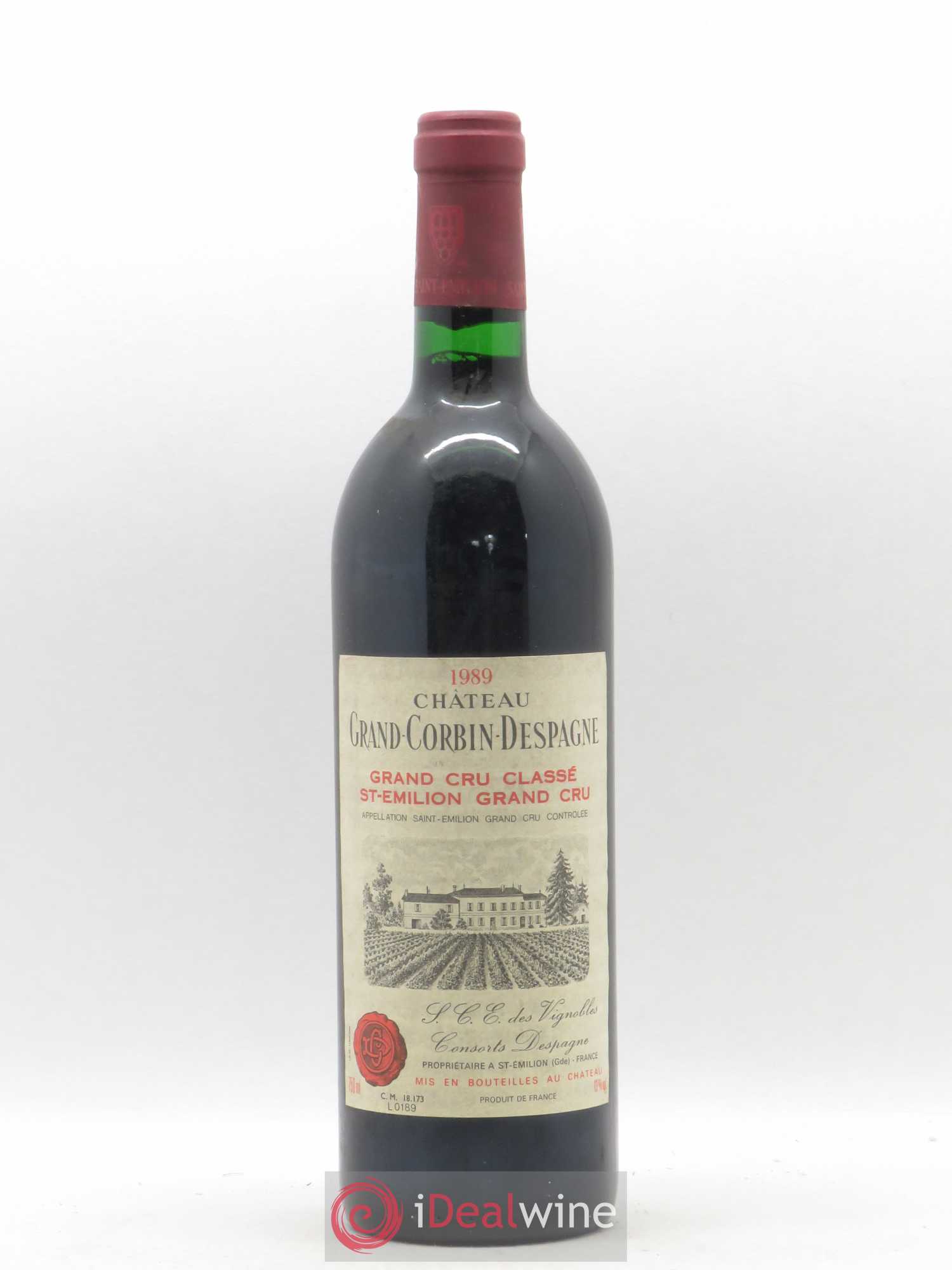 Château Grand Corbin Despagne Grand Cru Classé 1989 - Lot de 1 bouteille - 0