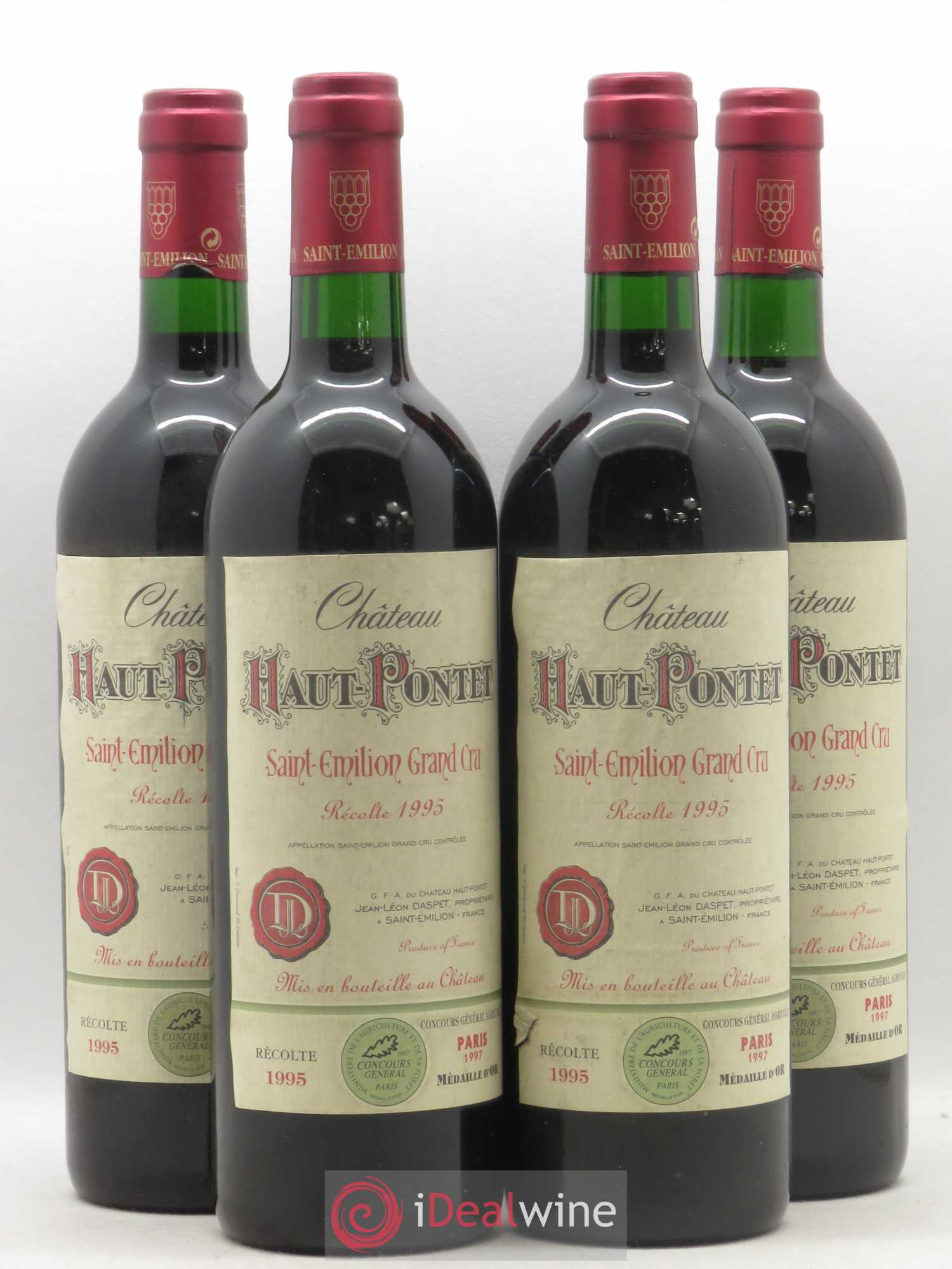 Saint-Émilion Château Haut-Pontet 1995 - Lot de 4 bouteilles - 0