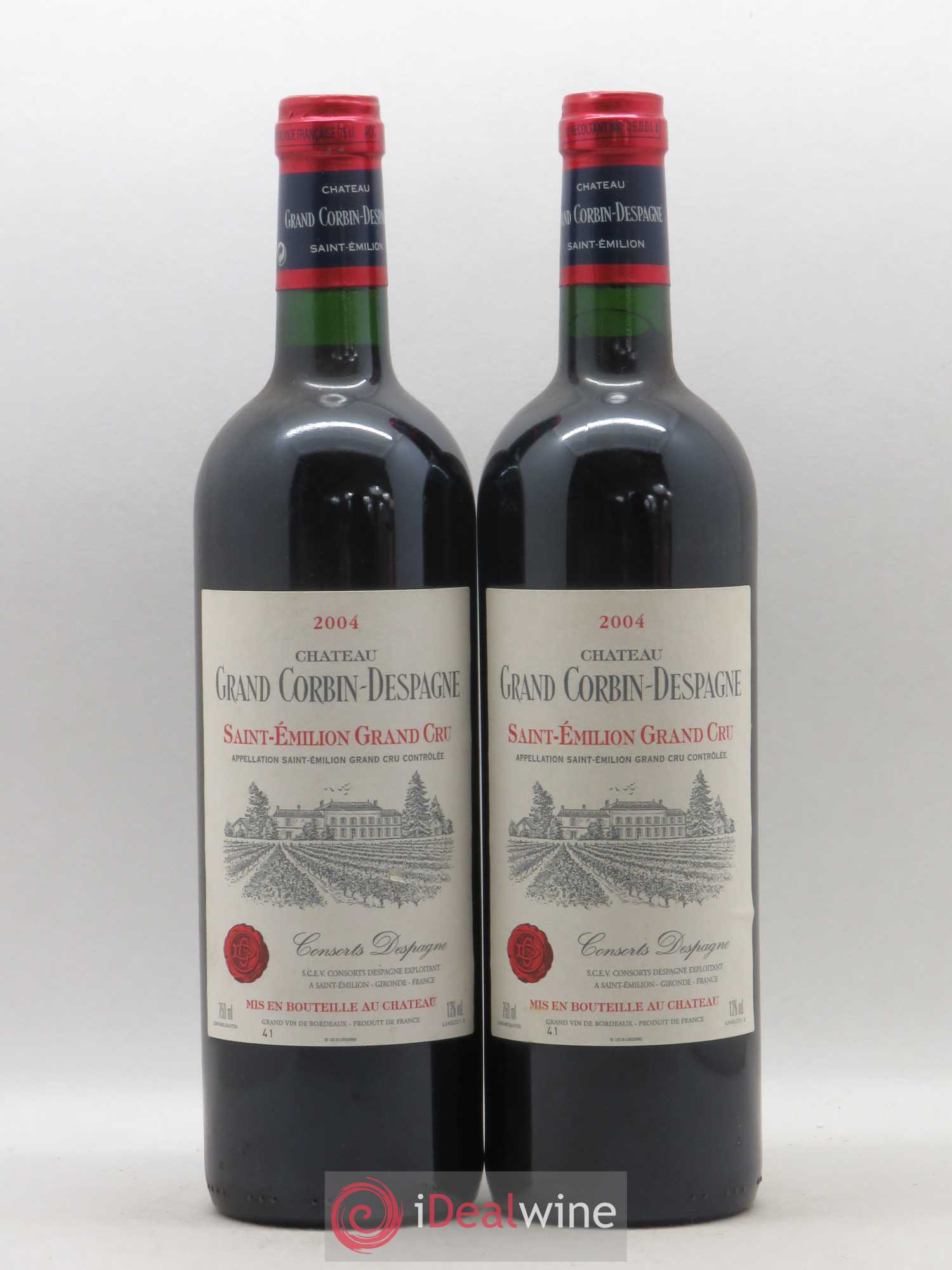 Château Grand Corbin Despagne Grand Cru Classé 2004 - Lot de 2 bouteilles - 0