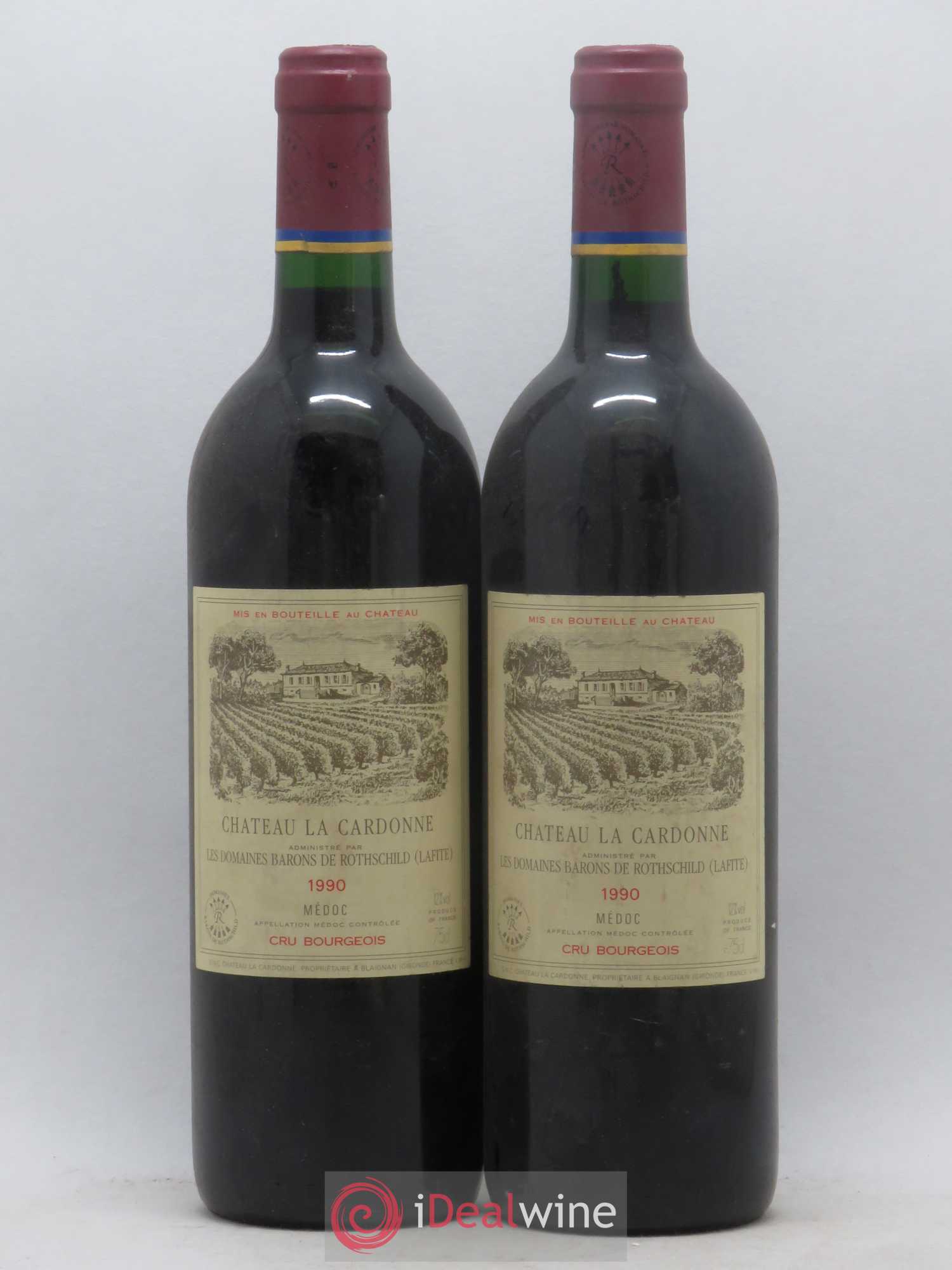 Château la Cardonne Cru Bourgeois (sans prix de réserve) 1990 - Lot de 2 bouteilles - 0