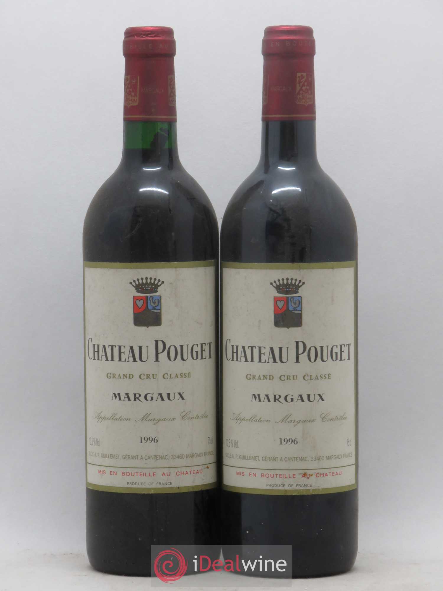 Château Pouget 4ème Grand Cru Classé 1996 - Lot de 2 bouteilles - 0