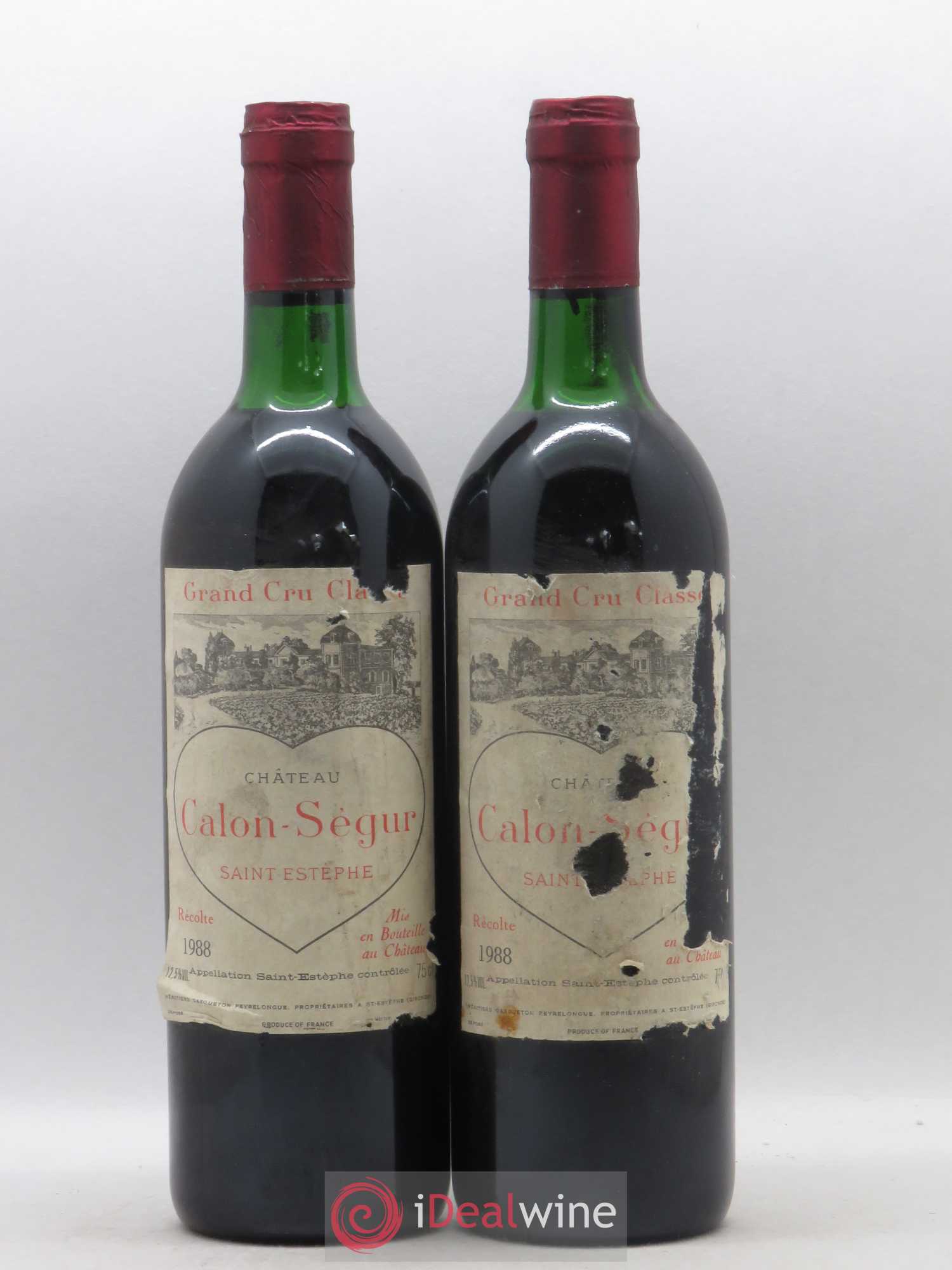 Château Calon Ségur 3ème Grand Cru Classé 1988 - Lot de 2 bouteilles - 0
