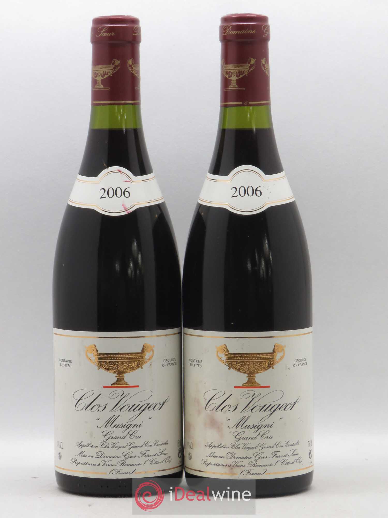 Clos de Vougeot Grand Cru Musigni Gros Frère & Soeur 2006 - Lot de 2 bouteilles - 0