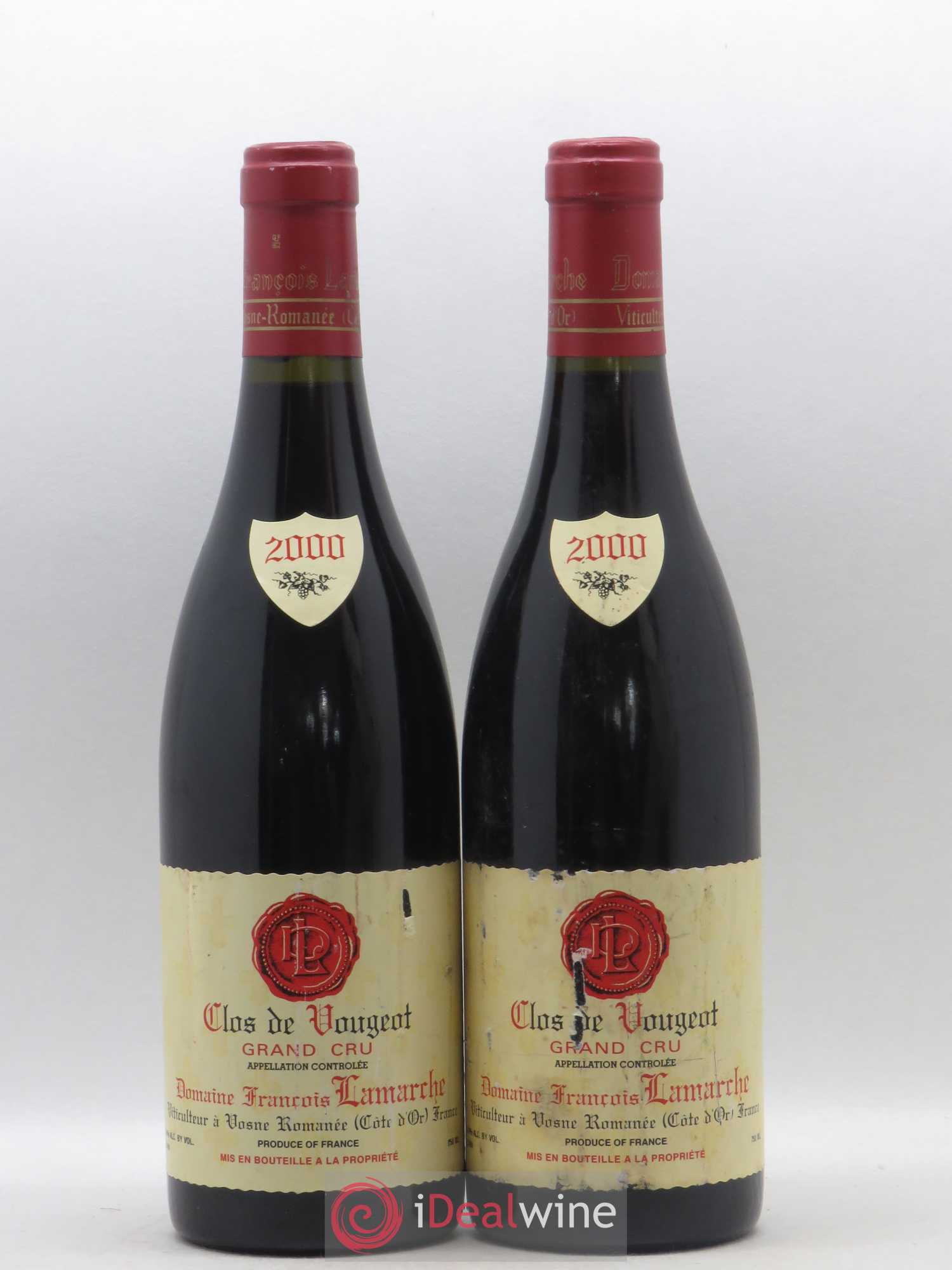 Clos de Vougeot Grand Cru Lamarche (Domaine) 2000 - Lot de 2 bouteilles - 0