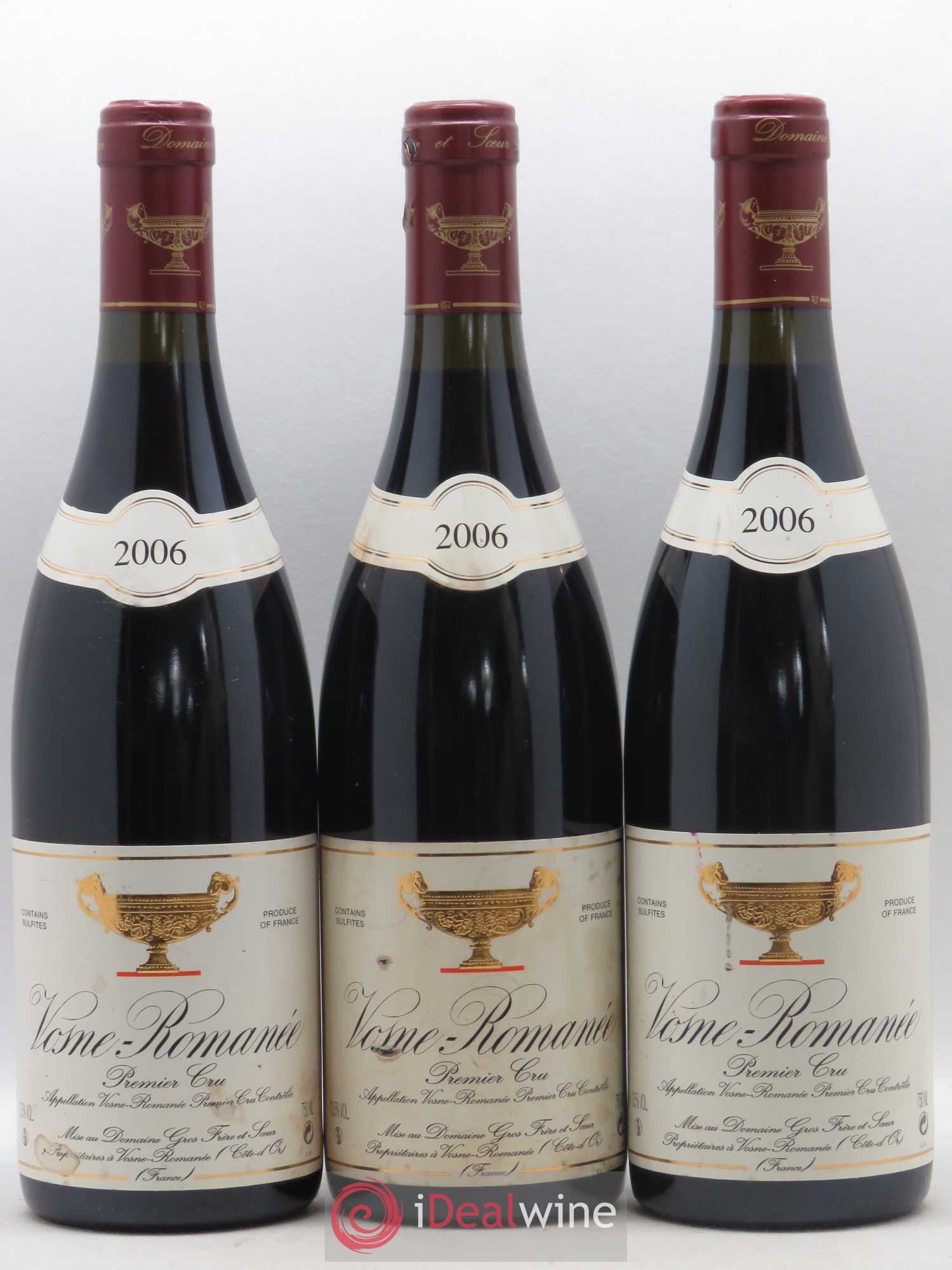 Vosne-Romanée 1er Cru Gros Frère & Soeur 2006 - Lot de 3 bouteilles - 0