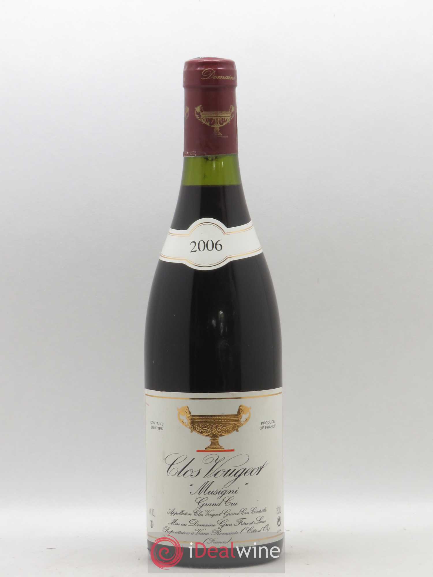 Clos de Vougeot Grand Cru Musigni Gros Frère & Soeur 2006 - Lot de 1 bouteille - 0