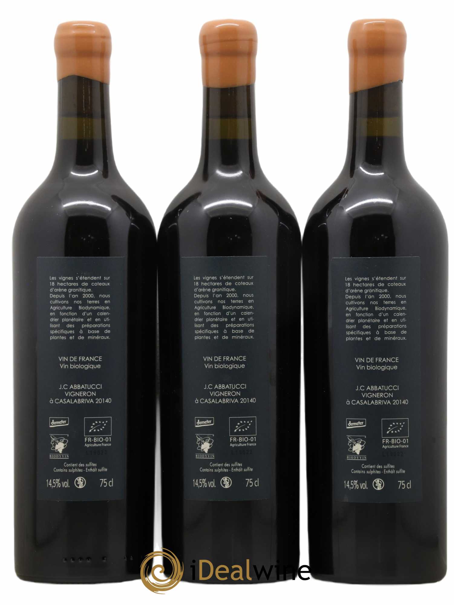 Vin de Corse Ministre Impérial  Comte Abbatucci (Domaine) 2019 - Lot de 3 bouteilles - 1