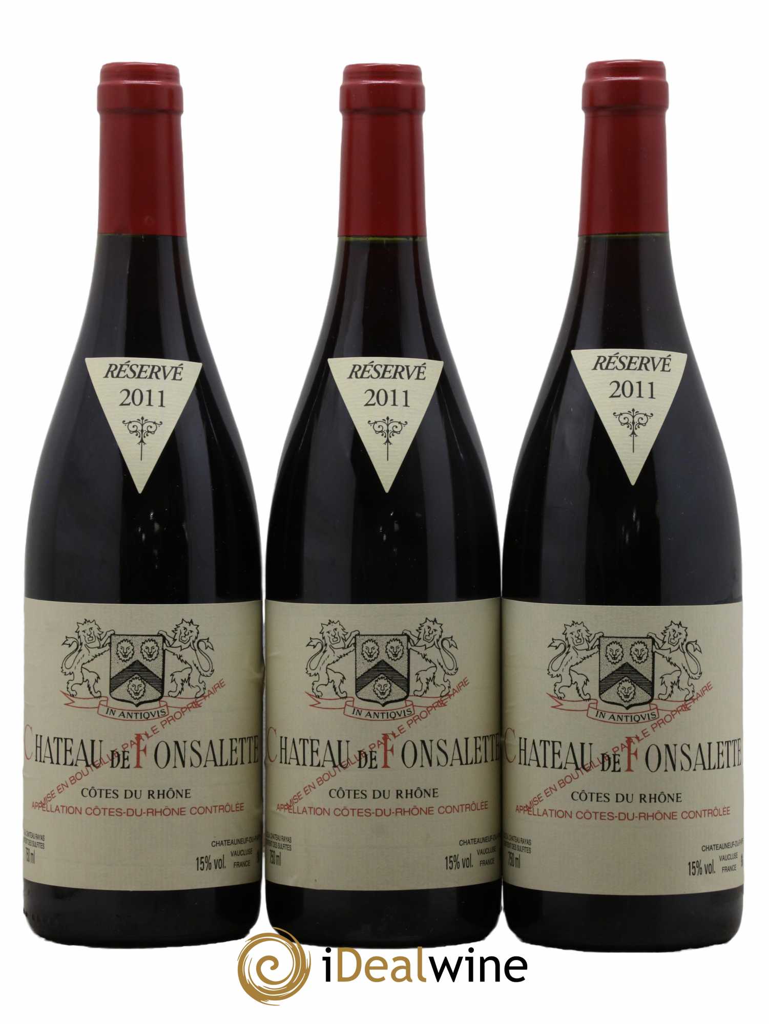 Côtes-du-Rhône Château de Fonsalette Emmanuel Reynaud 2011 - Lot de 3 bouteilles - 0