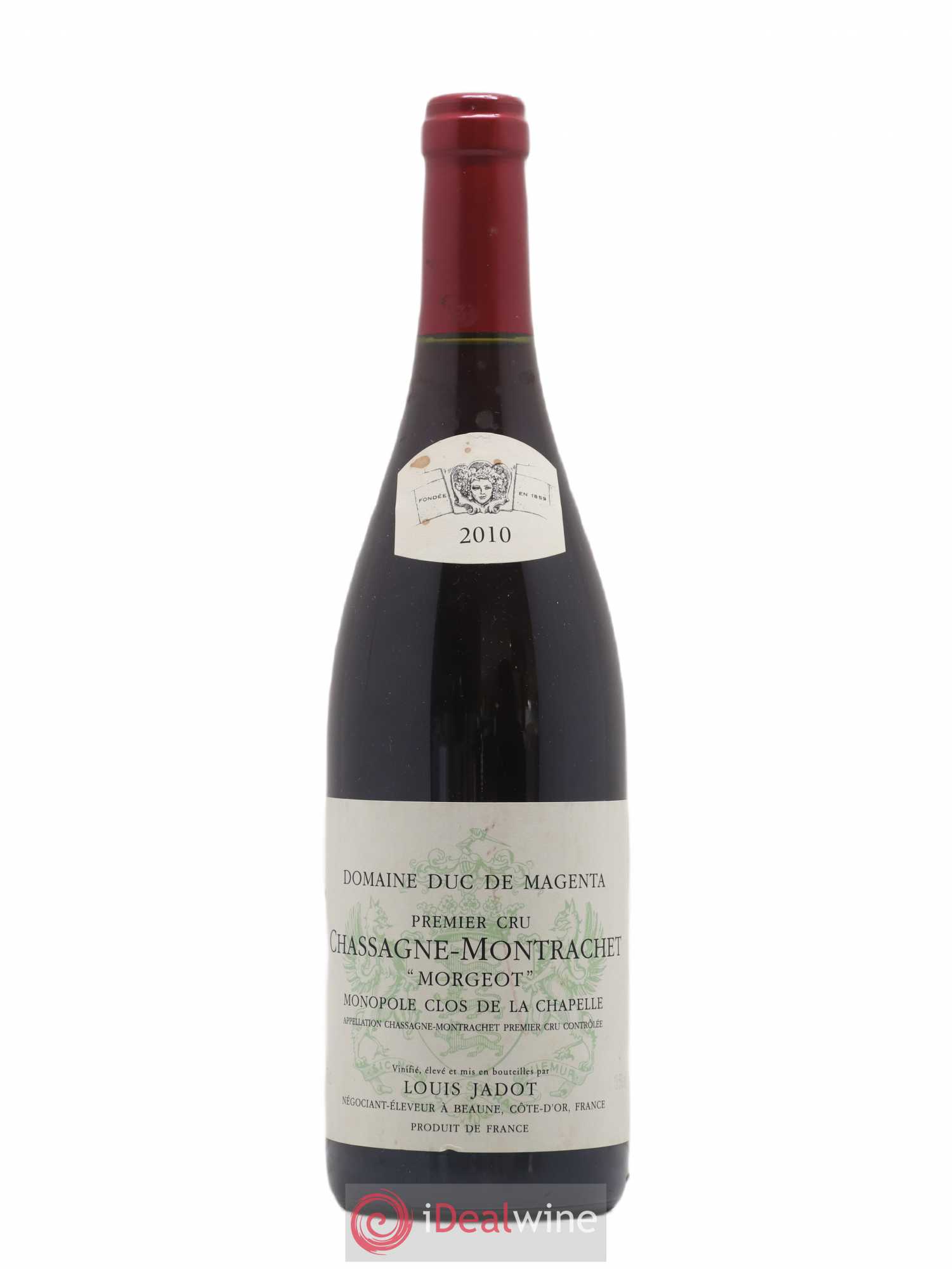 Chassagne-Montrachet 1er Cru Morgeot Clos de la Chapelle Domaine du Duc de Magenta - Louis Jadot 2010 - Lot de 1 bouteille - 0
