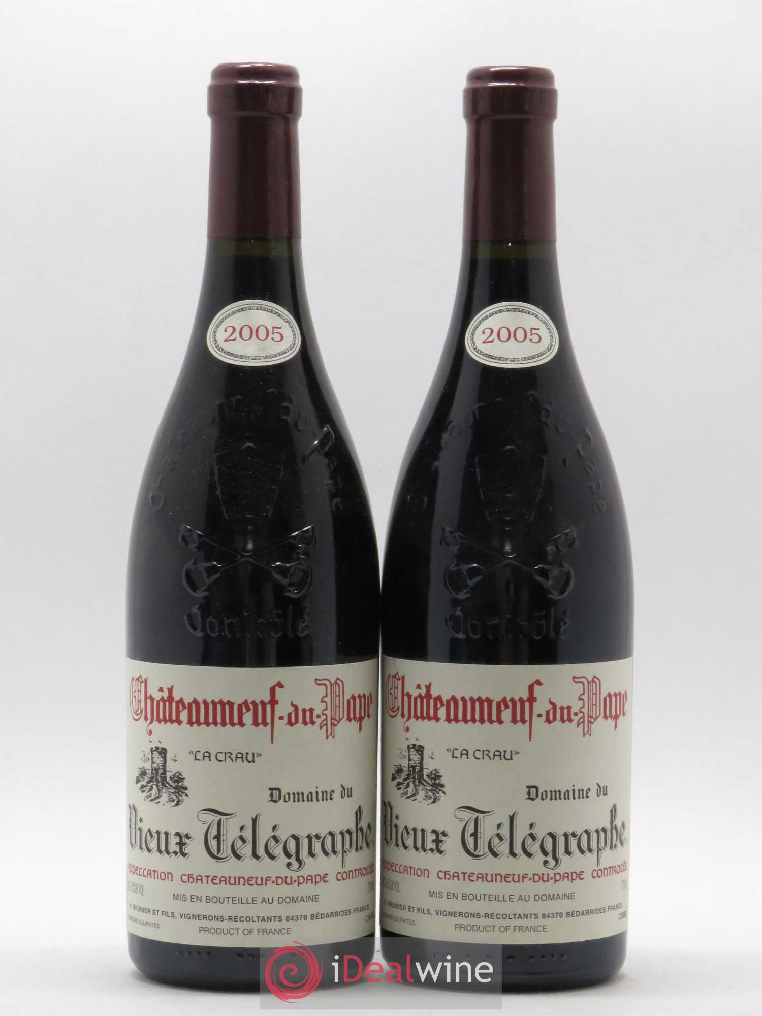 Châteauneuf-du-Pape Vieux Télégraphe (Domaine du) Vignobles Brunier 2005 - Lot de 2 bouteilles - 0