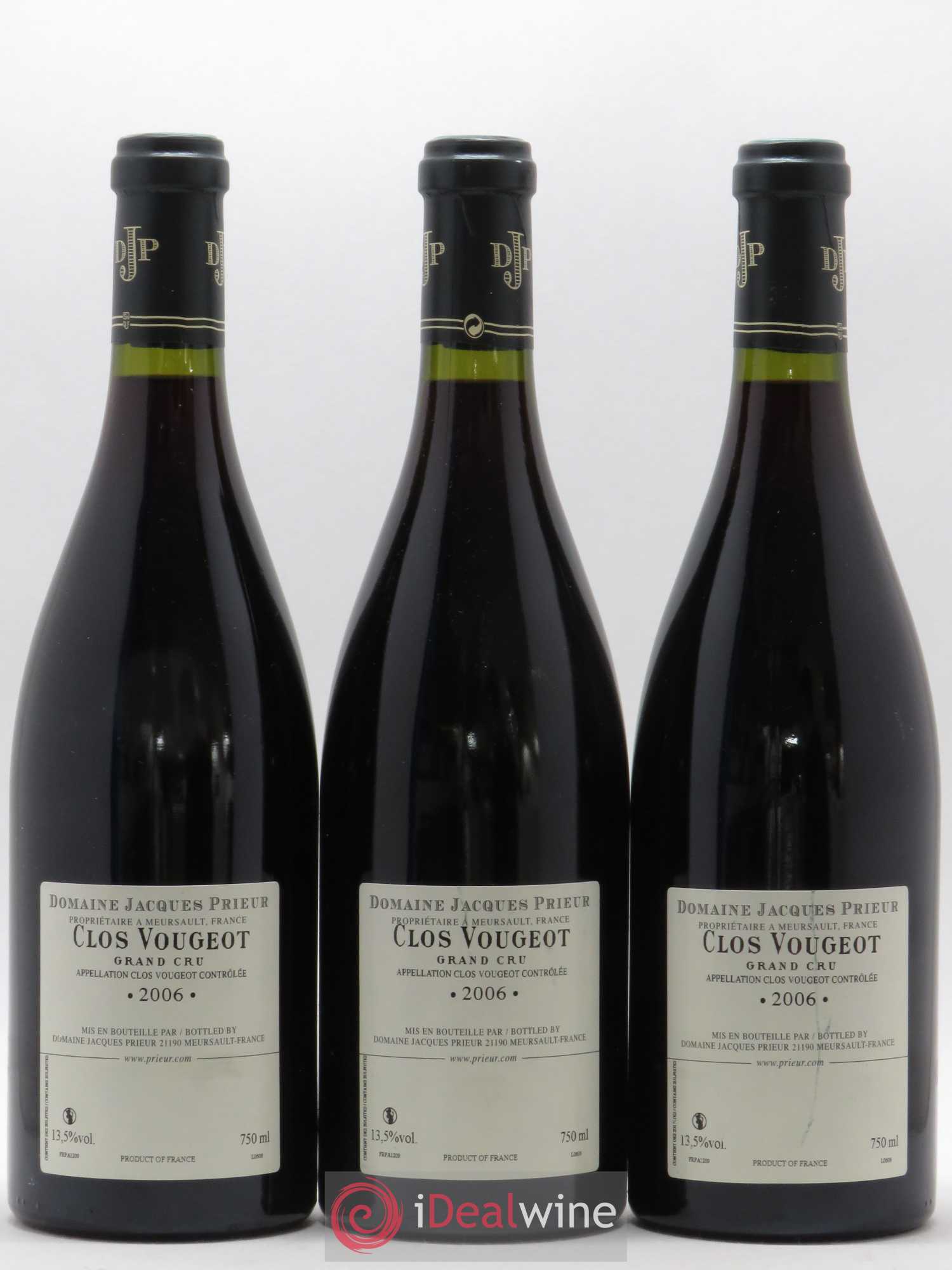 Clos de Vougeot Grand Cru Jacques Prieur (Domaine) 2006 - Lot de 3 bouteilles - 1