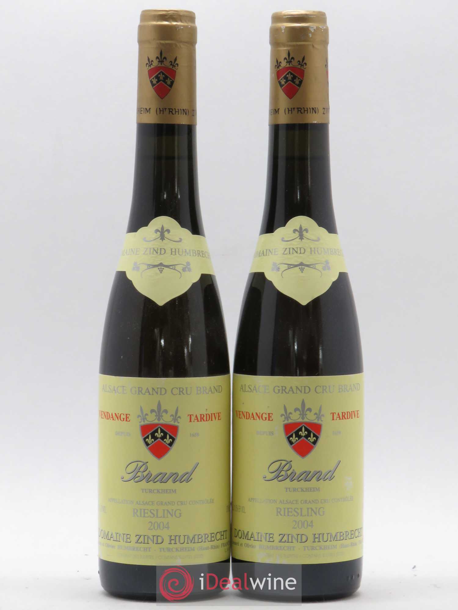 Alsace Riesling Grand Cru Brand Vendanges Tardives Zind-Humbrecht (Domaine) 2004 - Posten von 2 Demi-Flaschen - 0