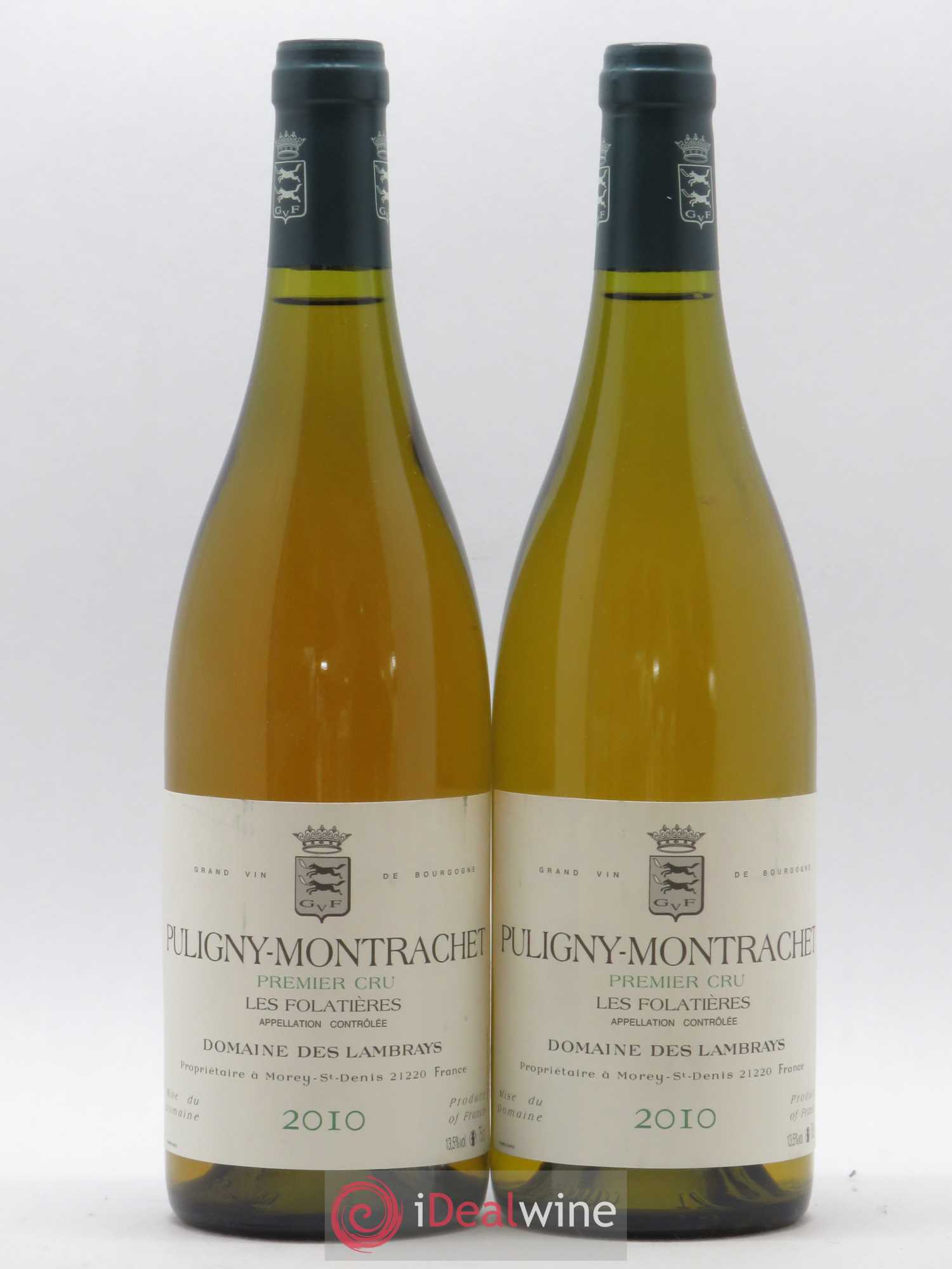 Puligny-Montrachet 1er Cru Les Folatières Domaine des Lambrays 2010 - Lot de 2 bouteilles - 0