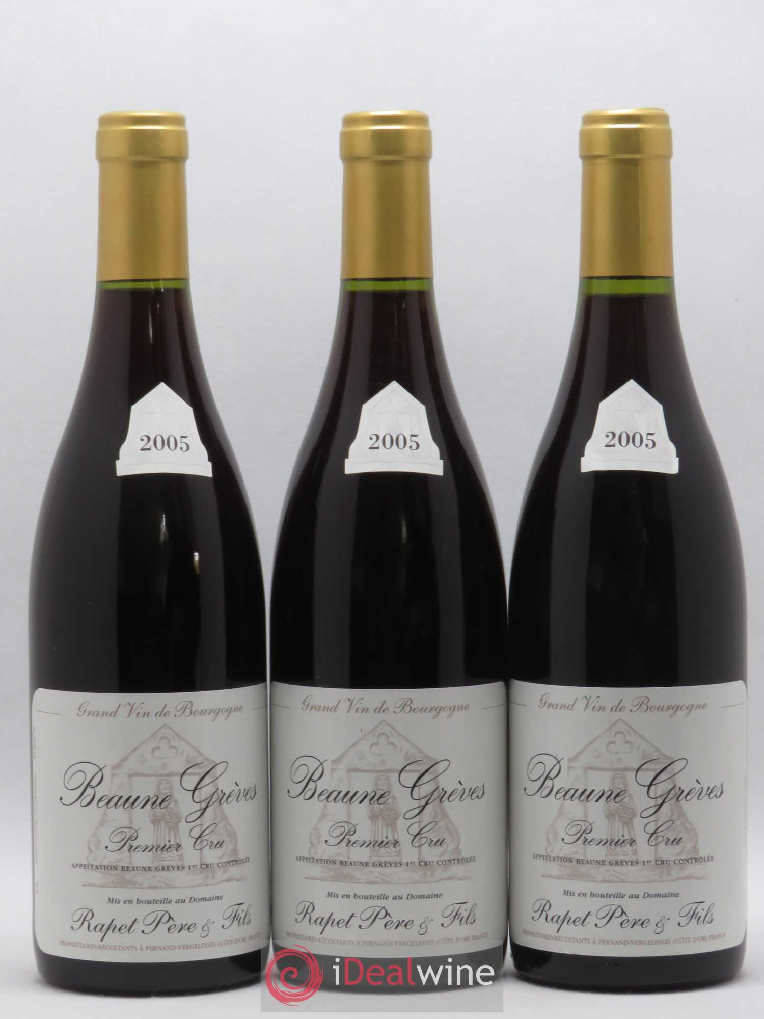 Beaune 1er Cru Grèves Rapet Père & Fils 2005 - Lot de 3 bouteilles - 0