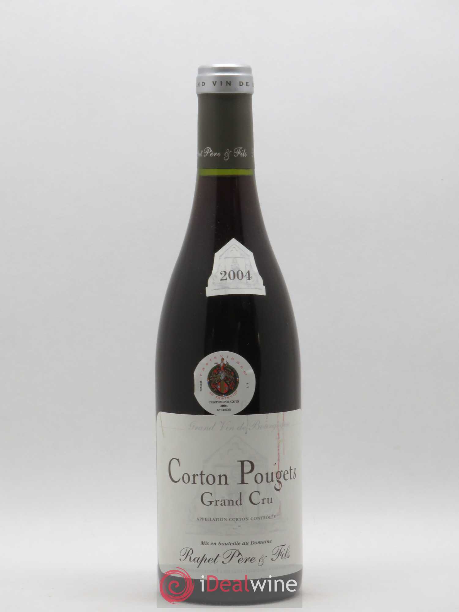 Corton Grand Cru Pougets Rapet Père & Fils Tastevinage 2004 - Lot de 1 bouteille - 0