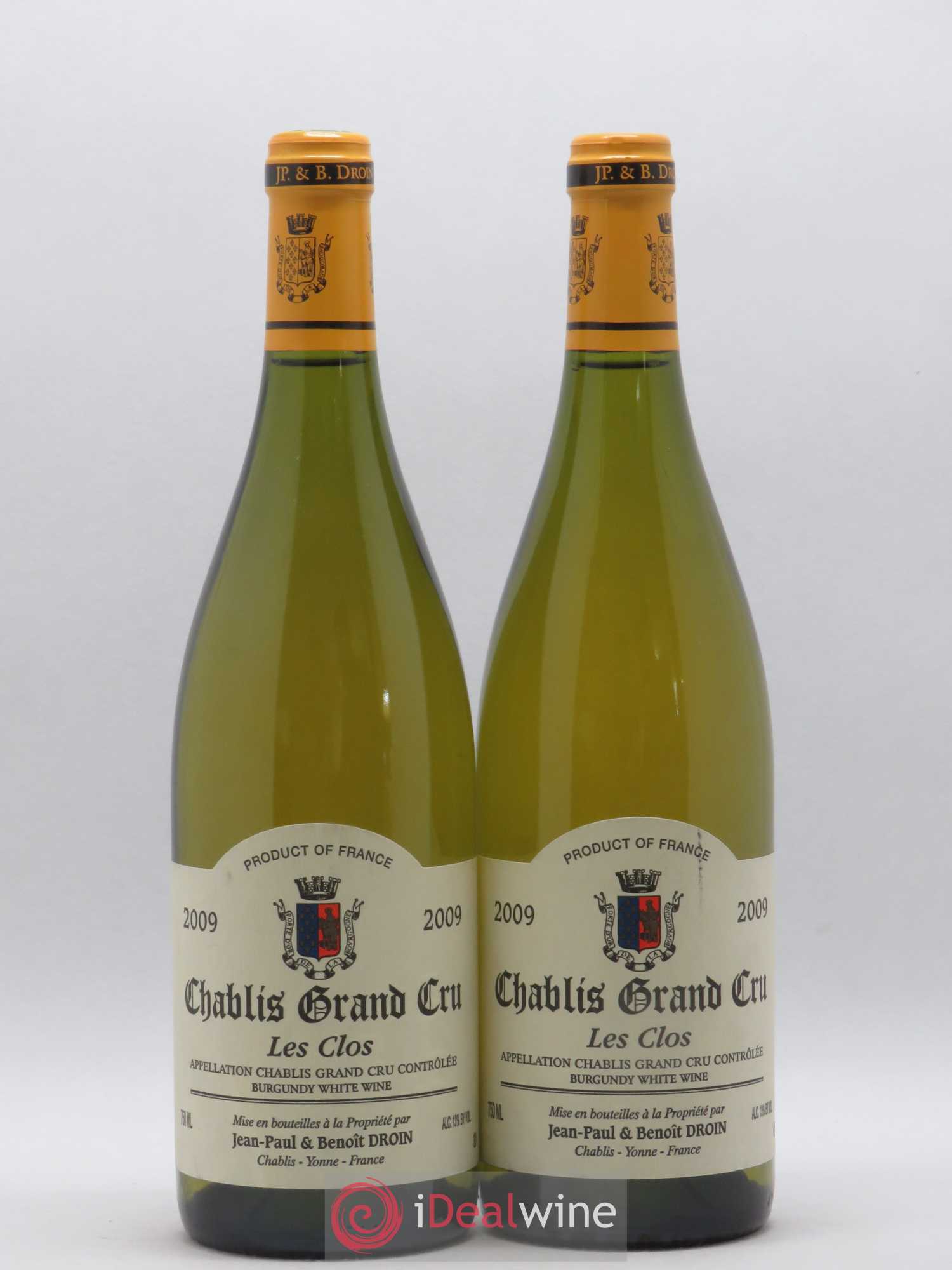 Chablis Grand Cru Les Clos Jean-Paul & Benoît Droin (Domaine) 2009 - Lot de 2 bouteilles - 0