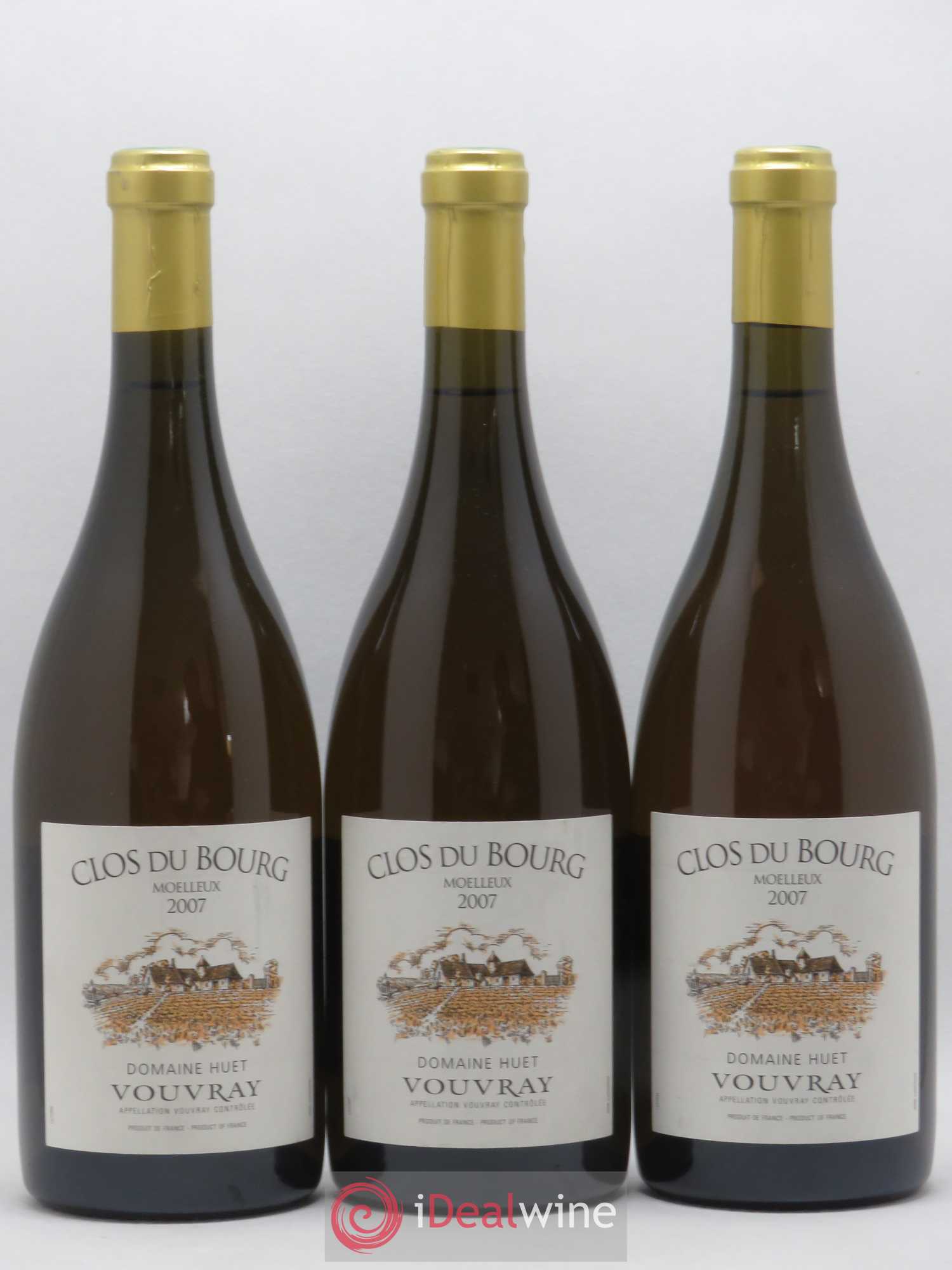 Vouvray Clos du Bourg Moelleux Domaine Huet 2007 - Lotto di 3 bottiglie - 0